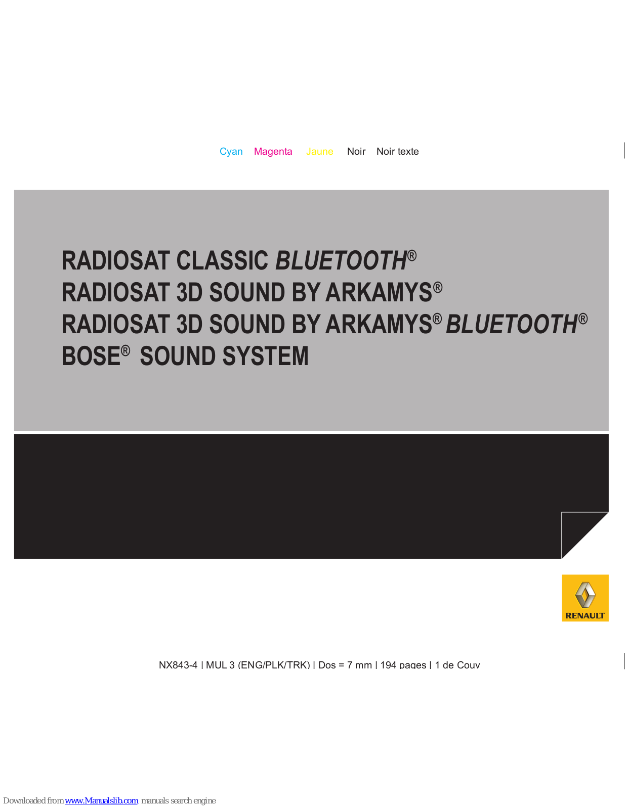 Renault RADIOSAT Instruction Manual