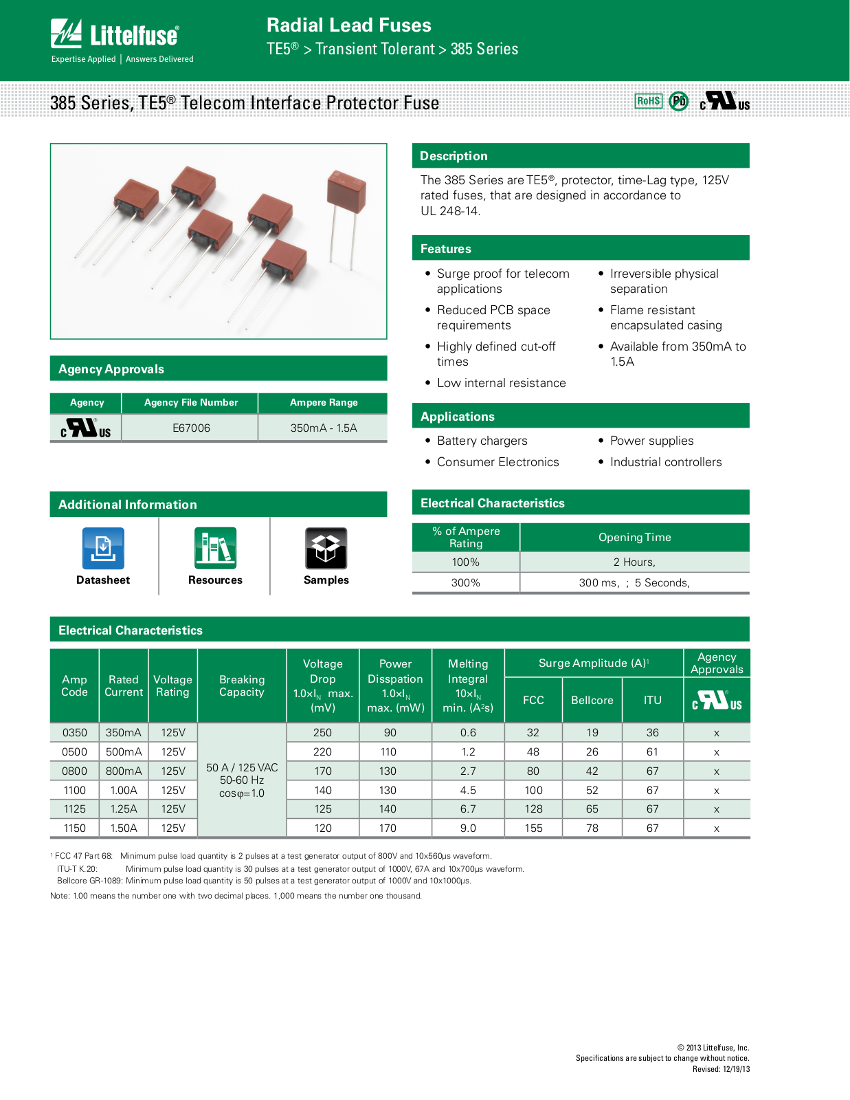 Littelfuse 385 User Manual