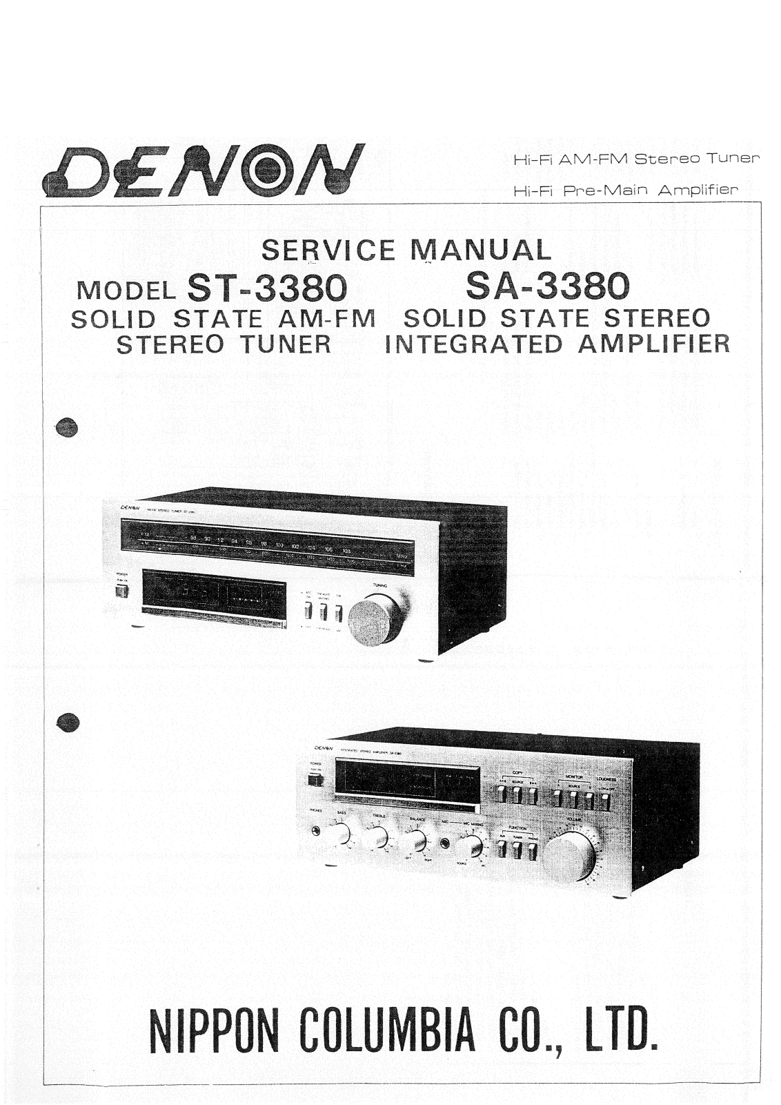 Denon SA-3380, ST-3380 Schematic