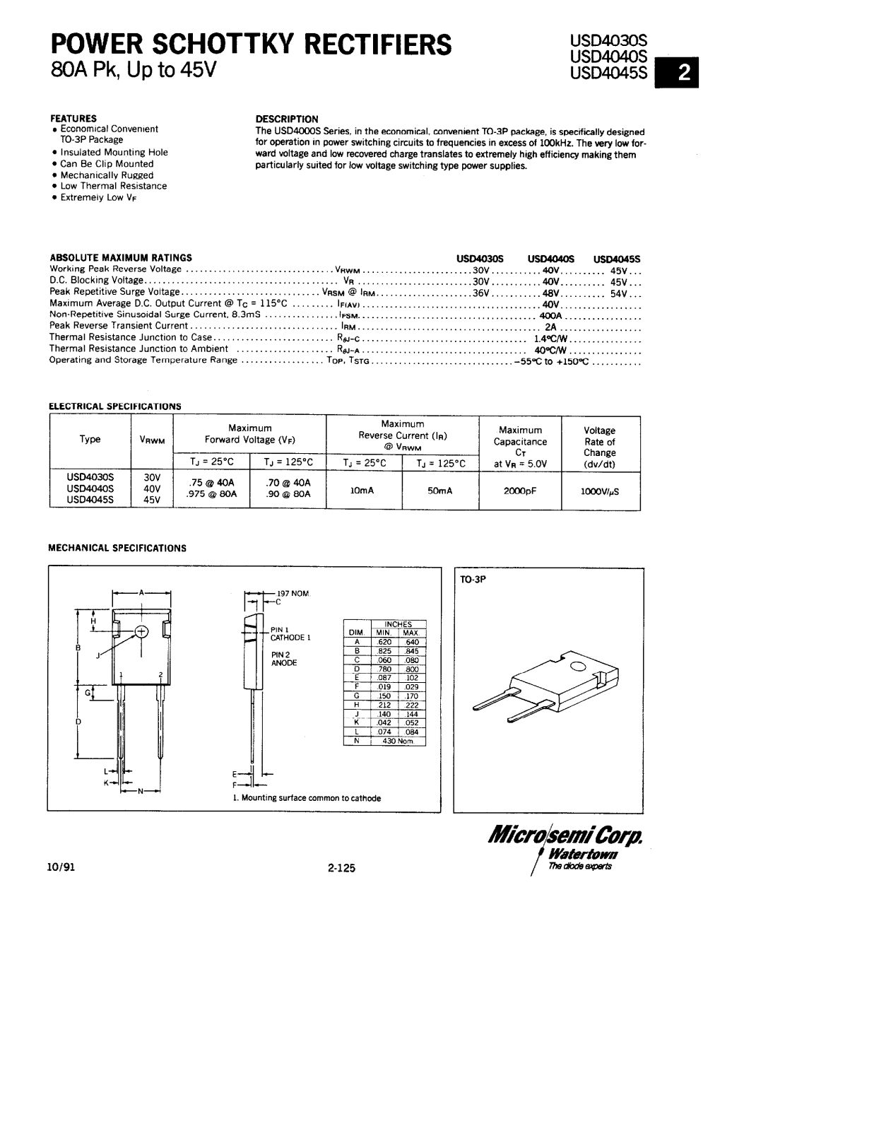 Microsemi USD4045S, USD4040S, USD4030S Datasheet