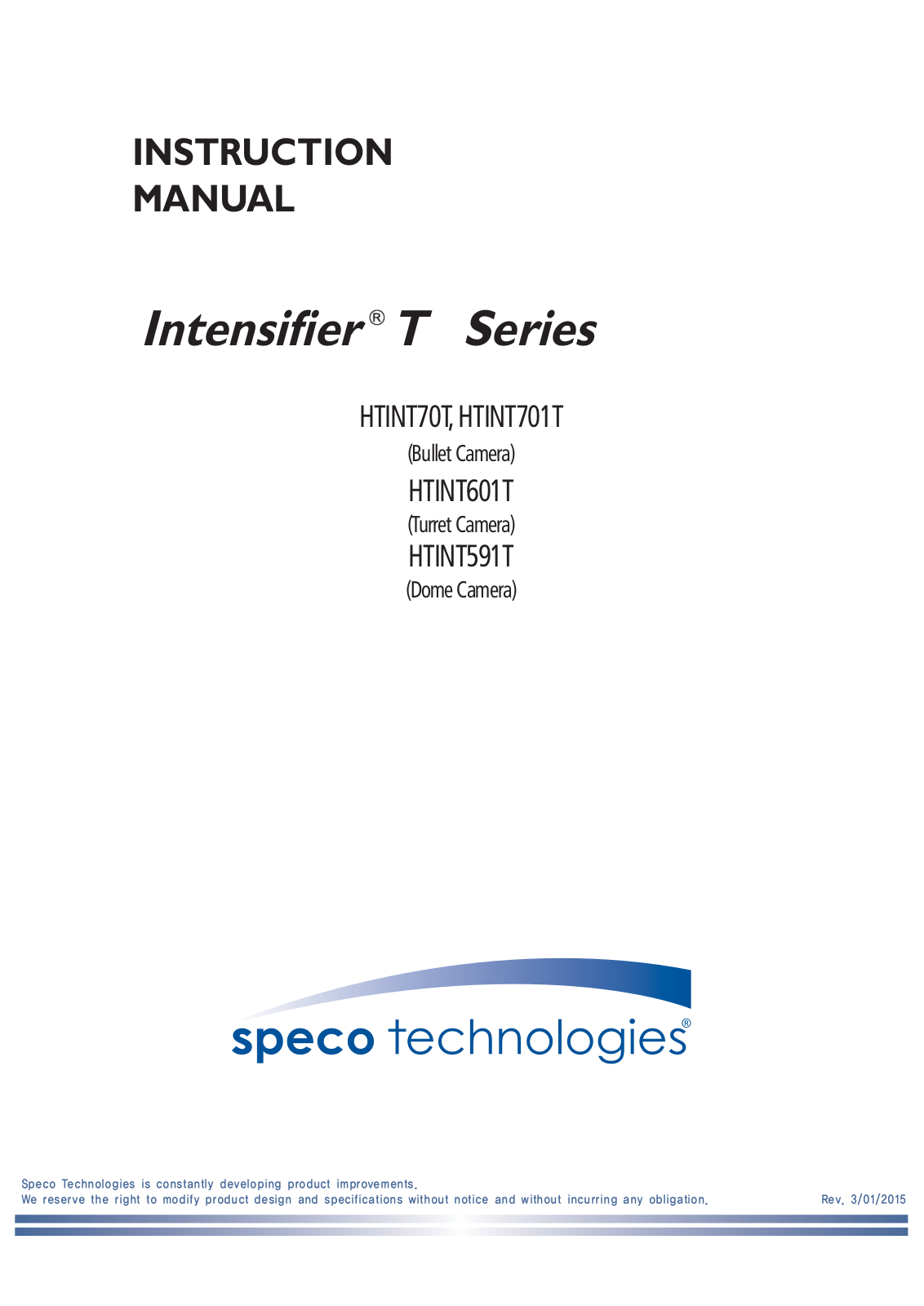 Speco Technologies HTINT70T, HTINT701T, HTINT601T, HTINT591T User Manual