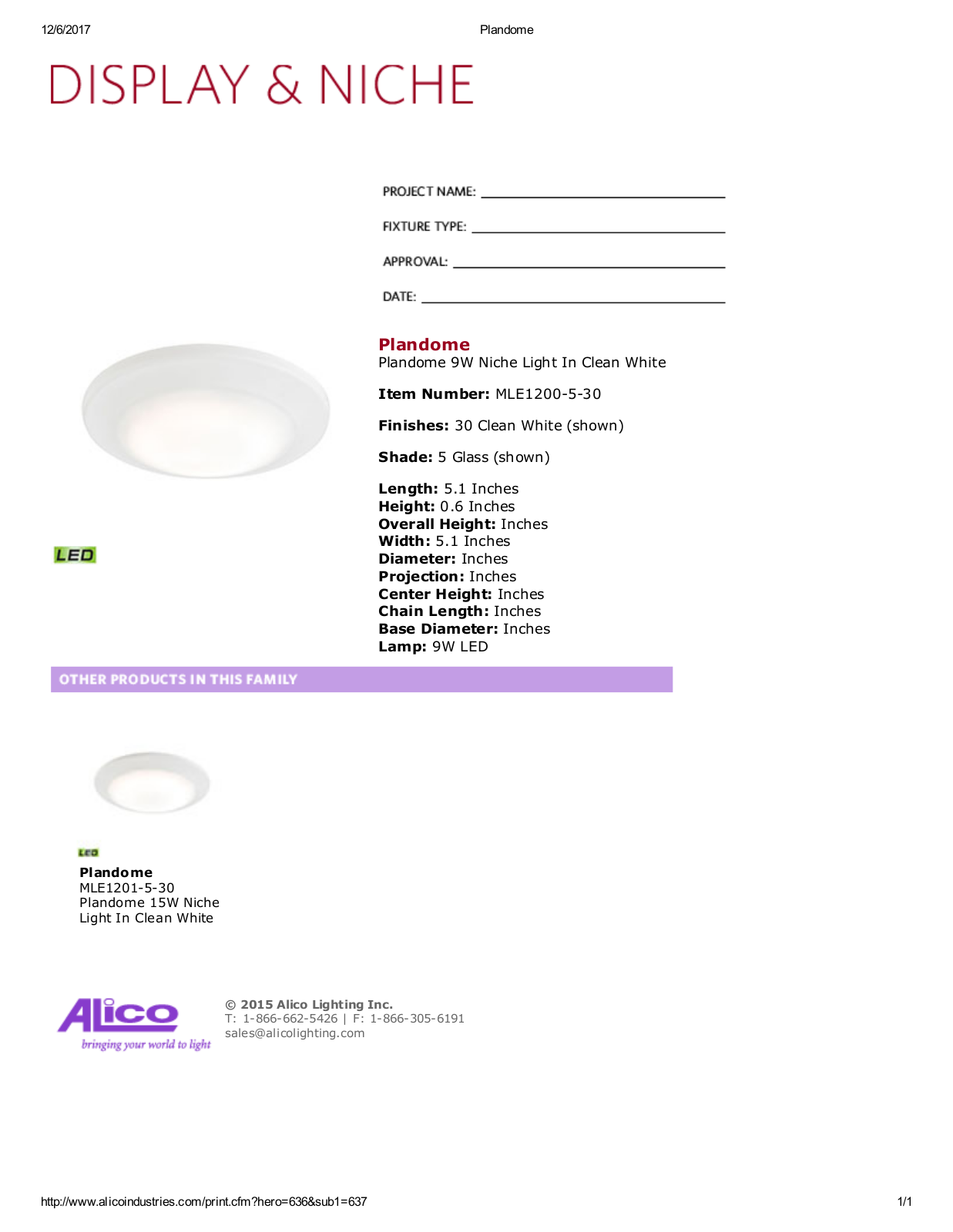 Alico LED1999 Specifications - ManualMachine.com