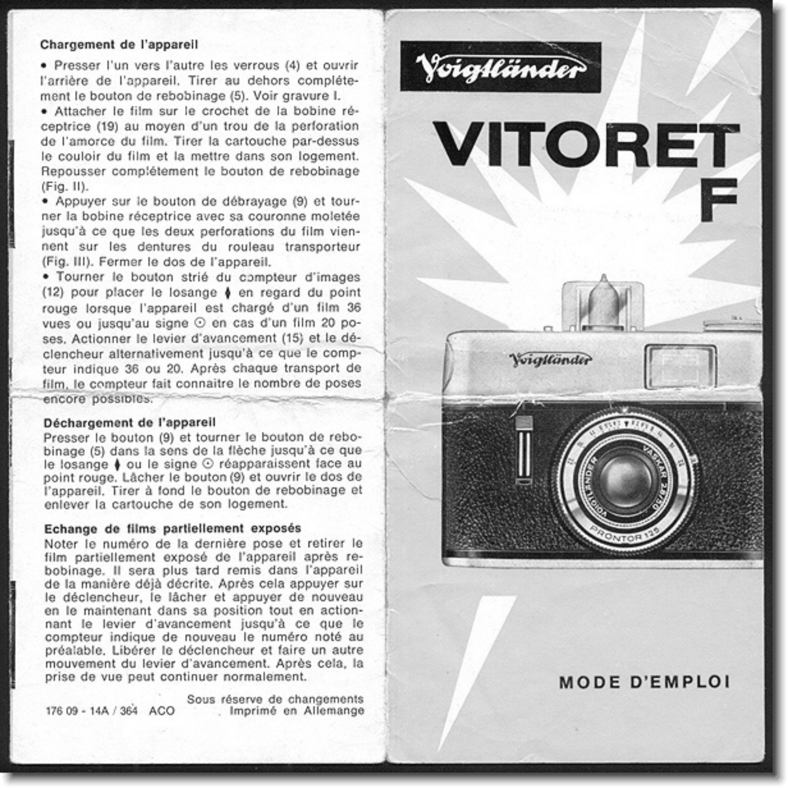 VOIGTLANDER Vitoret F Instruction Manual