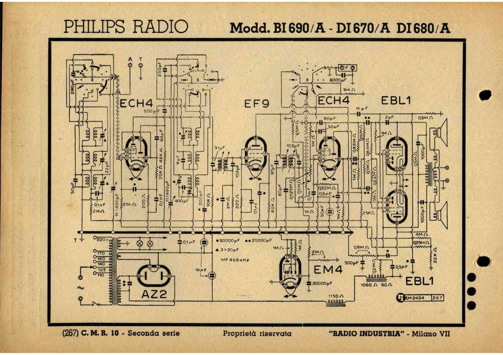 Philips bi690 a, di670 a, di680 a schematic