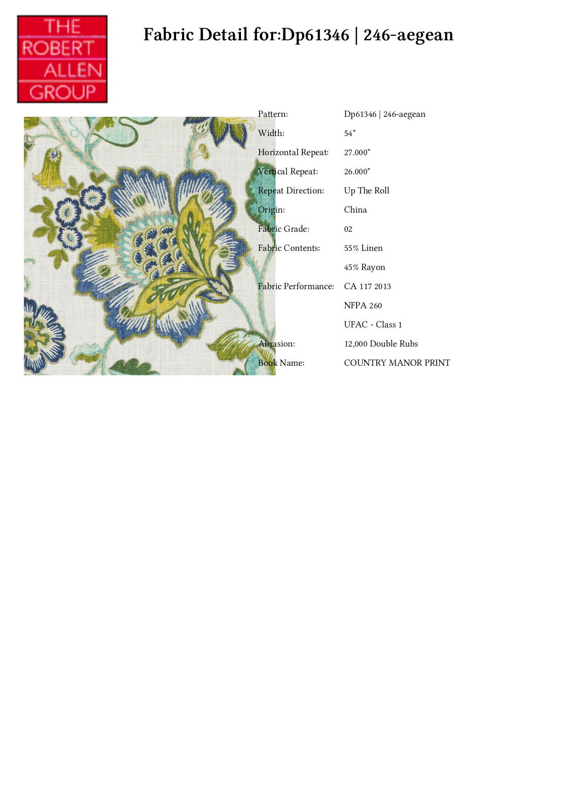 Duralee CRAL7108 Specifications - ManualMachine.com