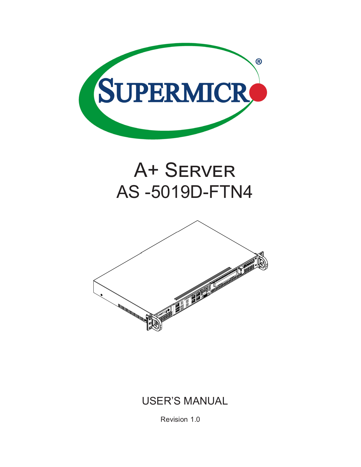 Supermicro A+ Server 5019D-FTN4 operation manual