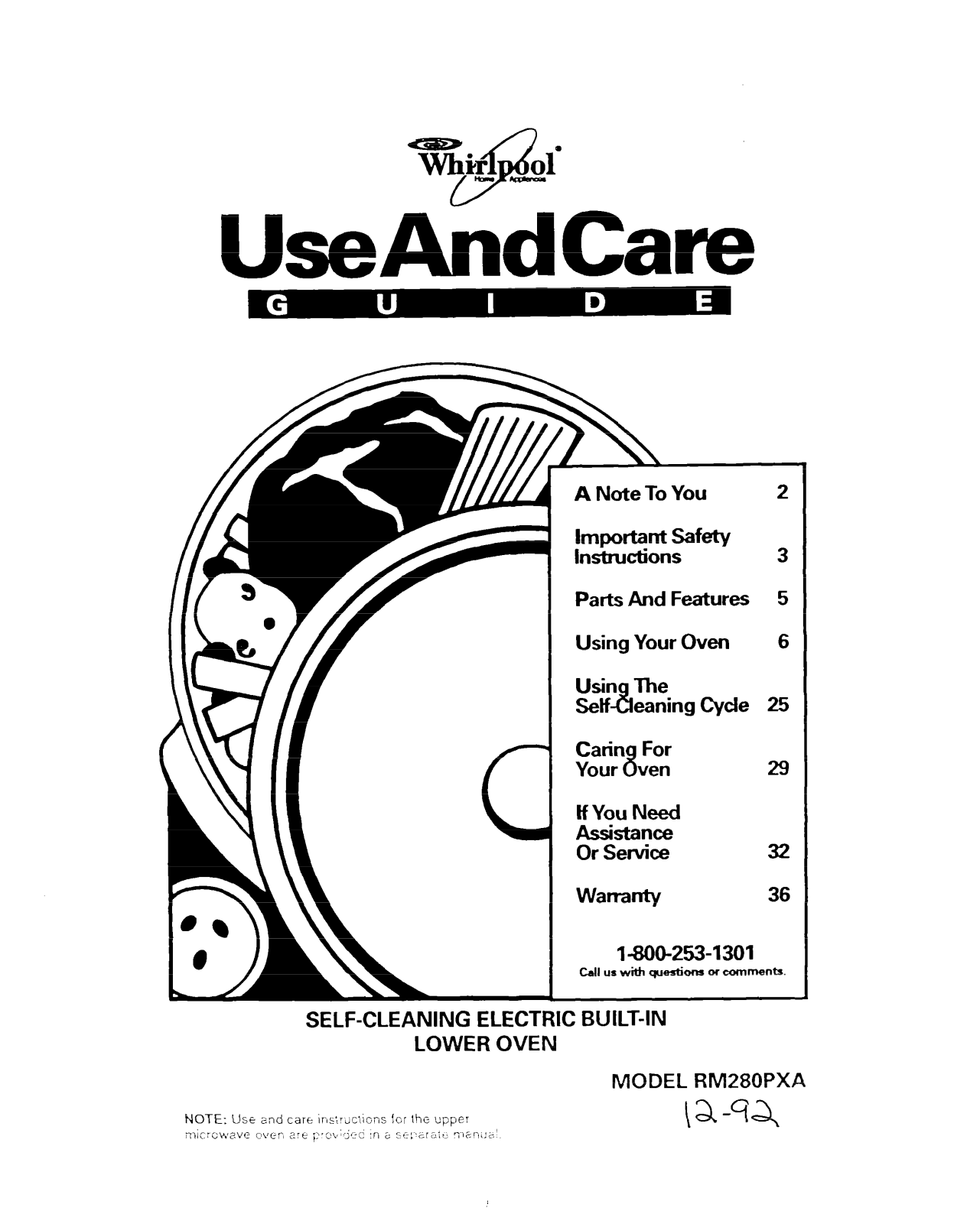 Whirlpool RM280PXA User Manual