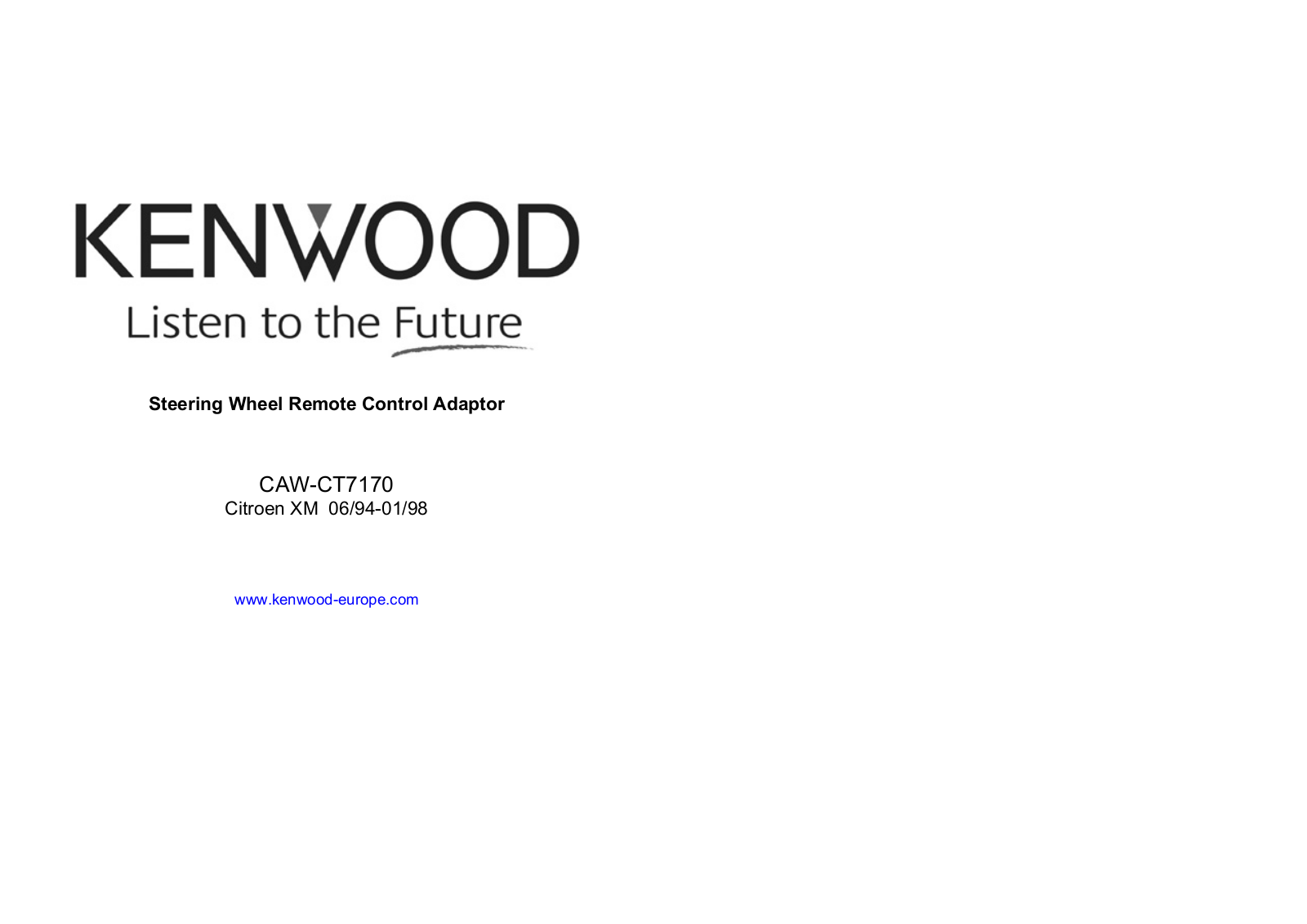 Kenwood CAW-CT7170 User Manual