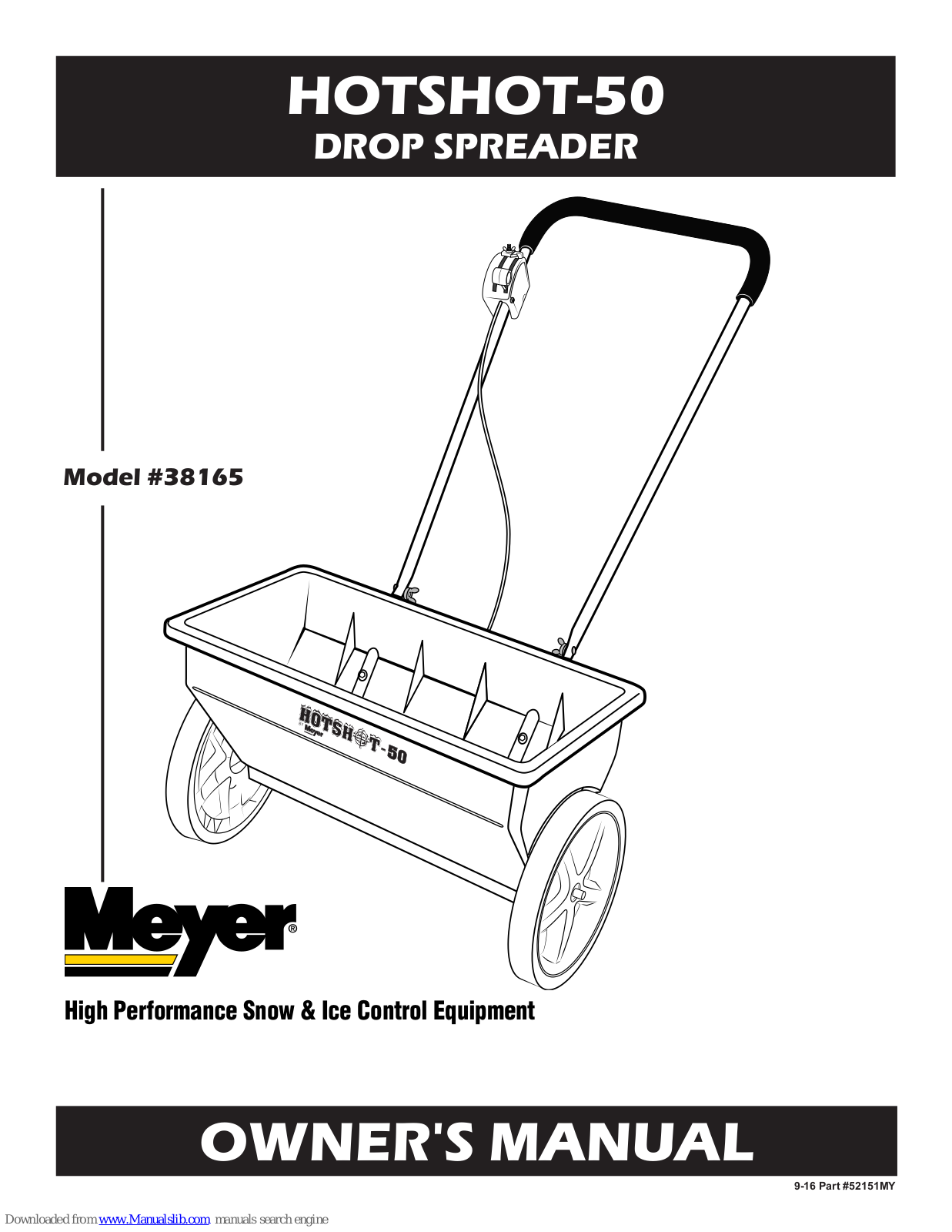 Meyer HOTSHOT-50, 38165 Owner's Manual