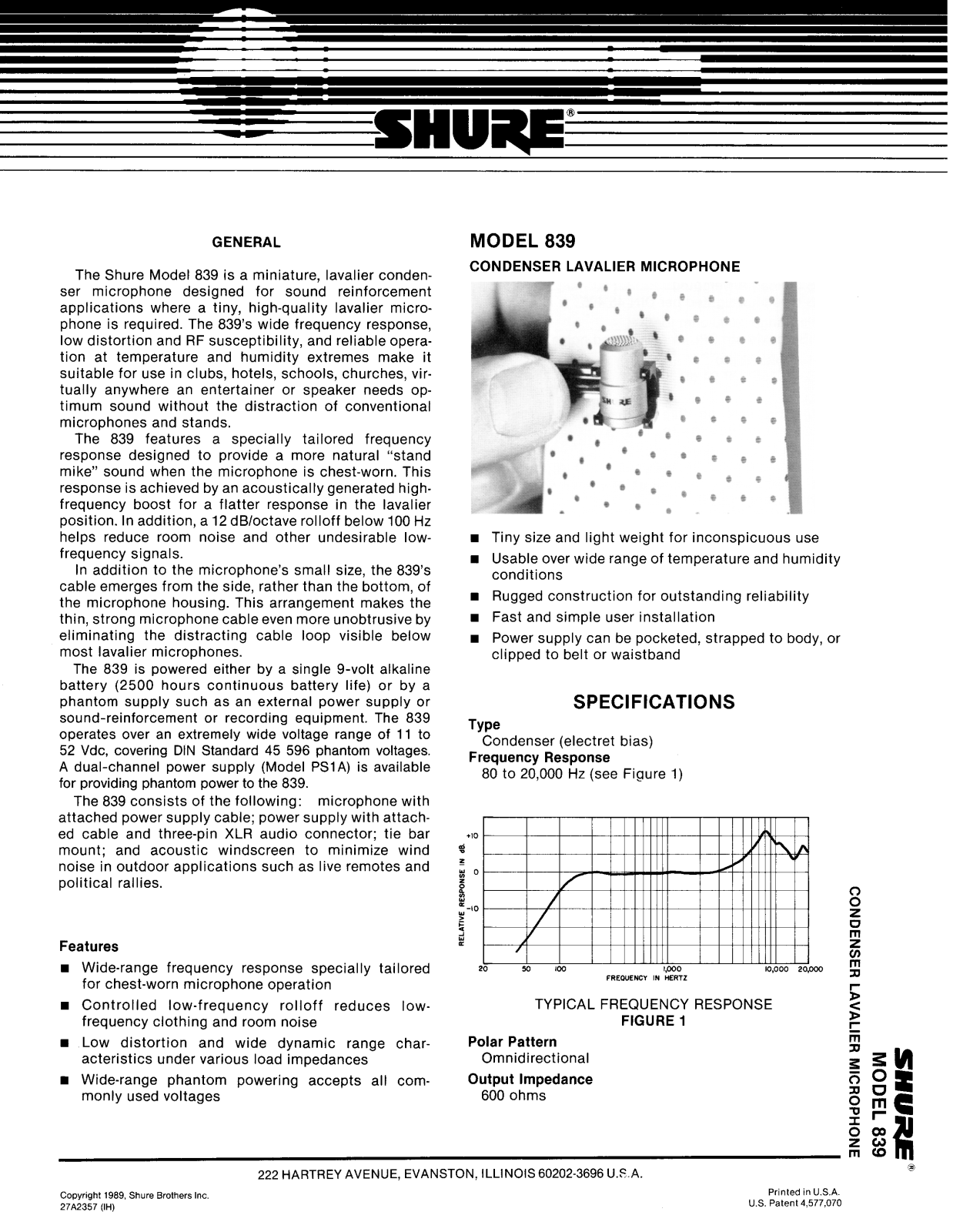 Shure 839 User Guide