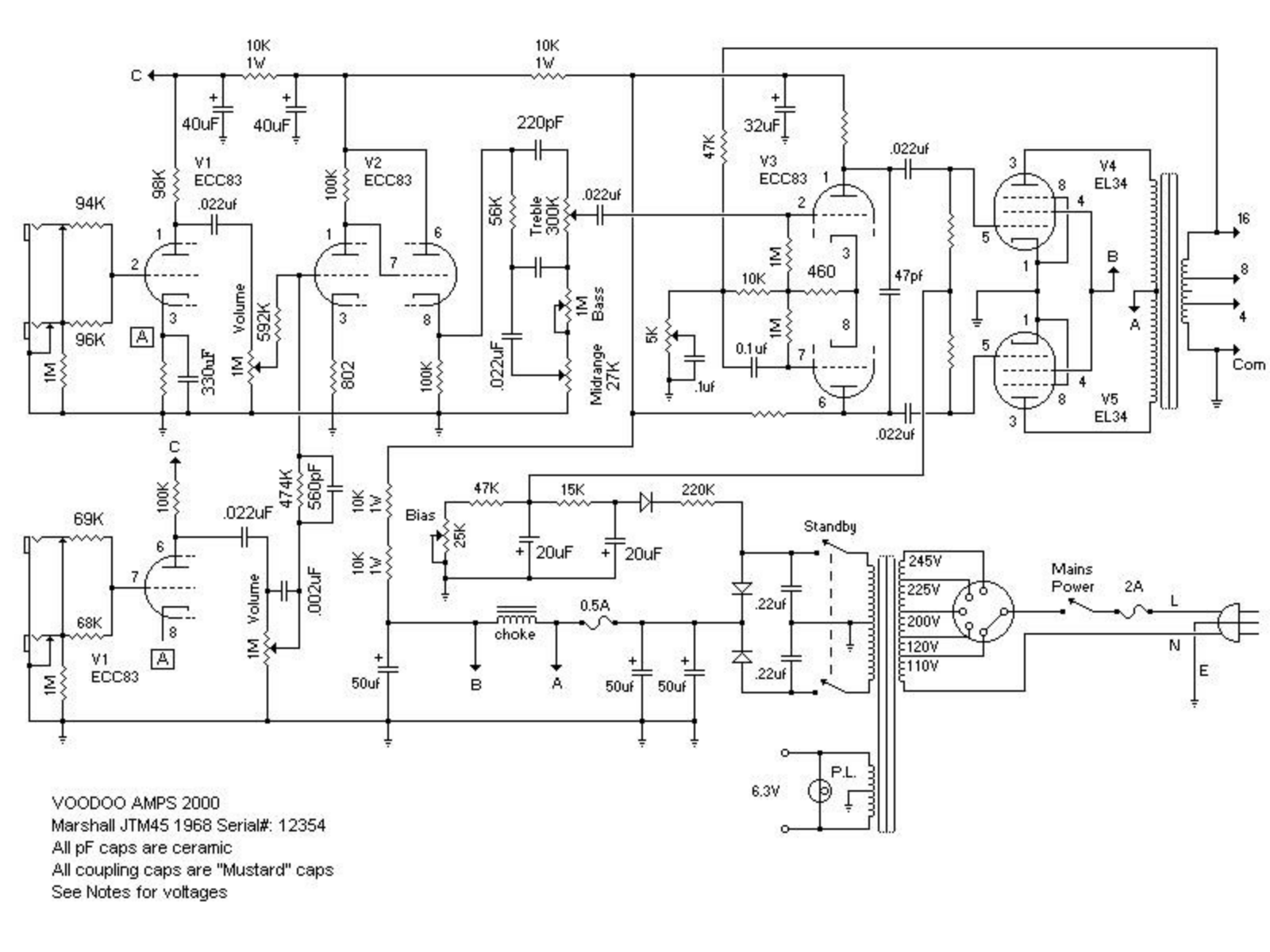 Marshall 1968-JTM-45 Schematic