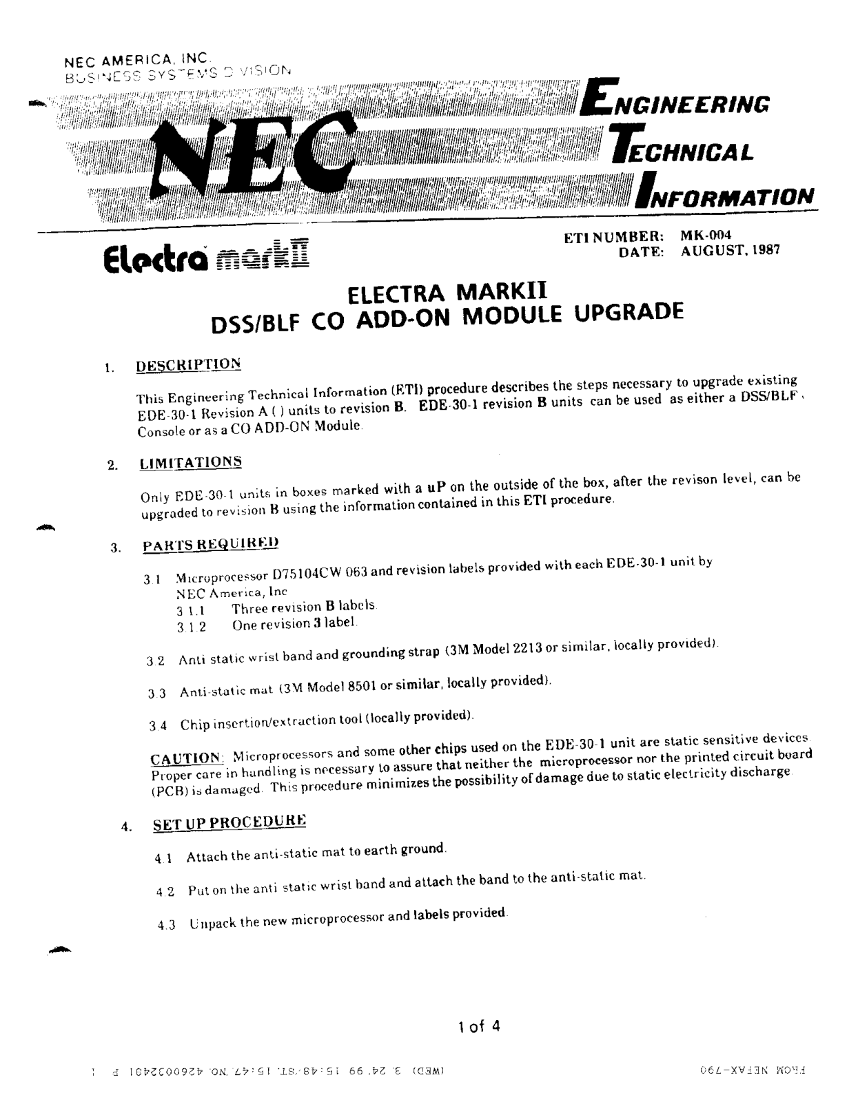 NEC Mark II Service Manual