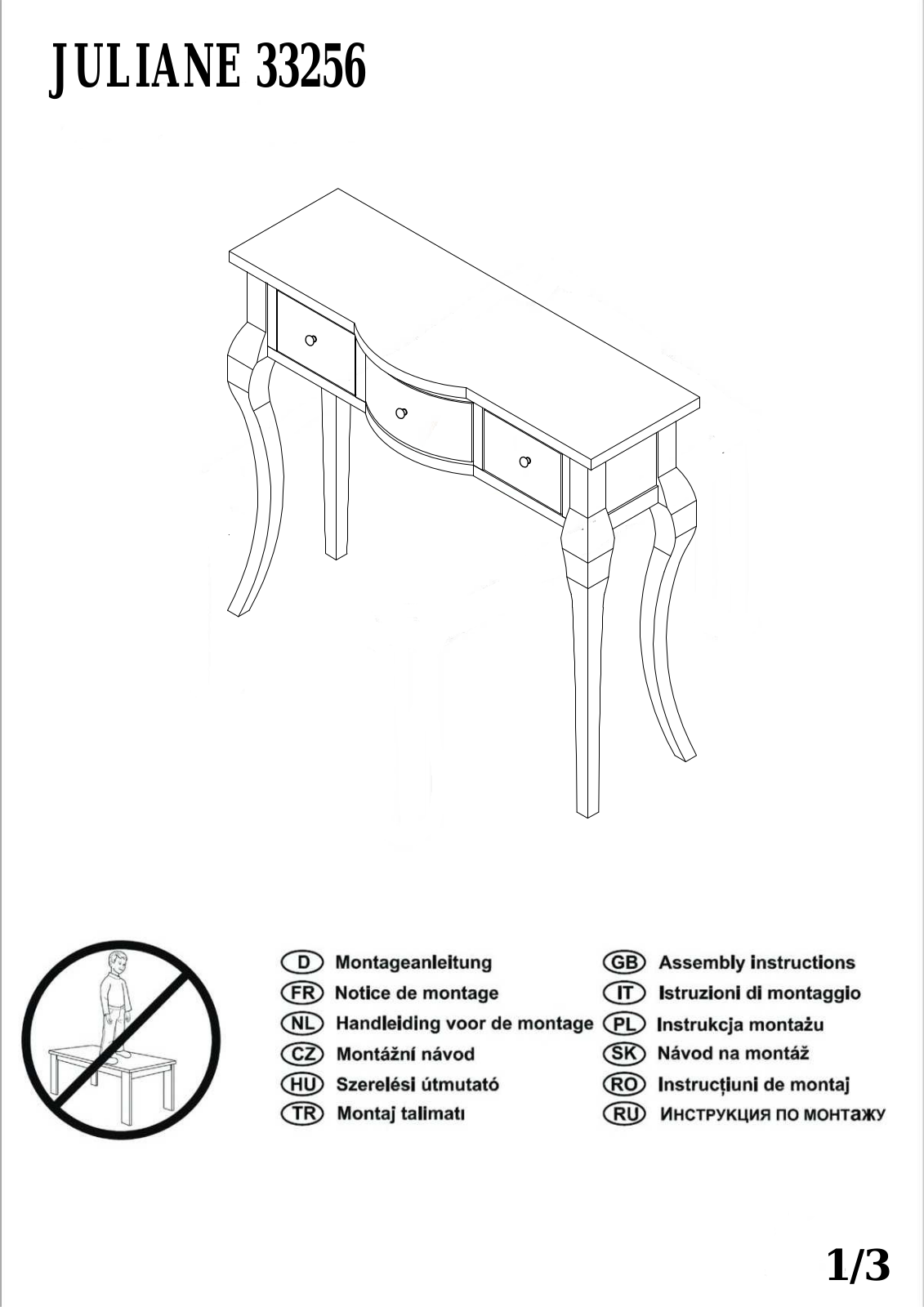 Home affaire Juliane Assembly instructions