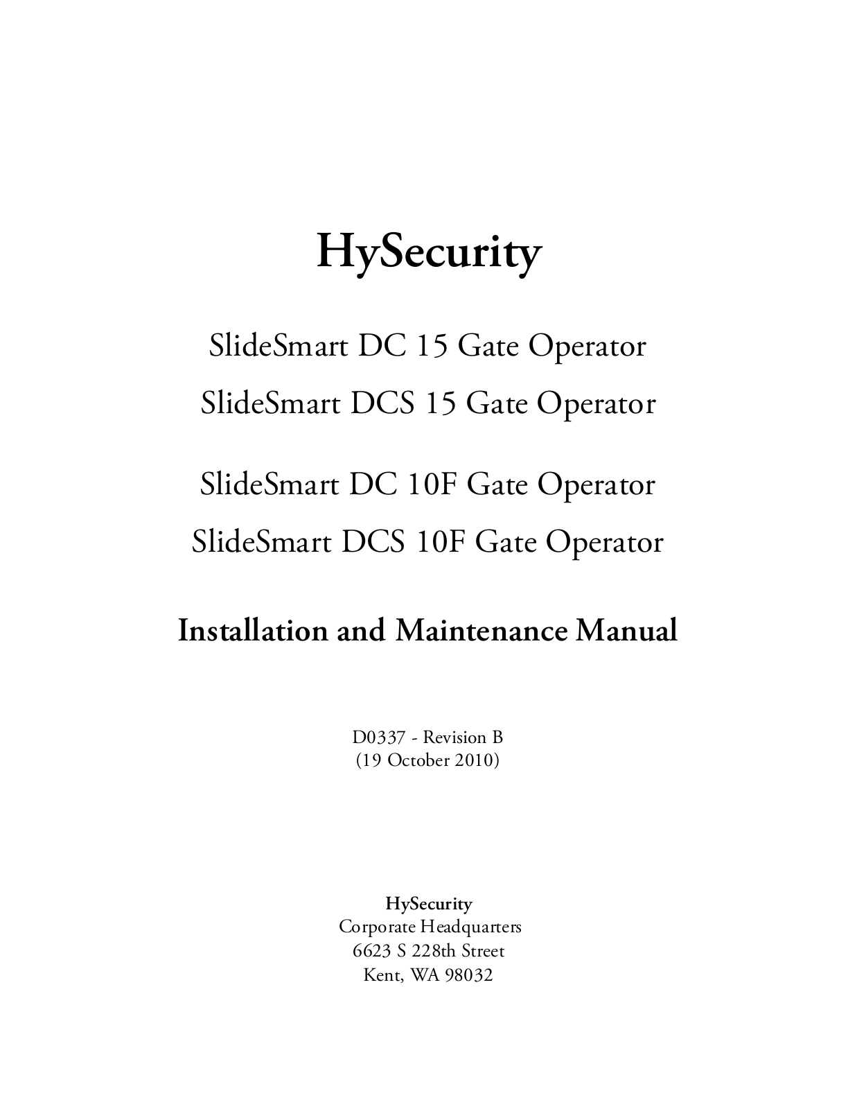 FAAC DCS 10F User Manual