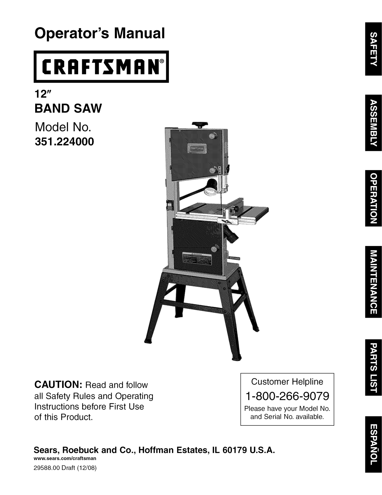 Craftsman 351.224000 Operators  Manual