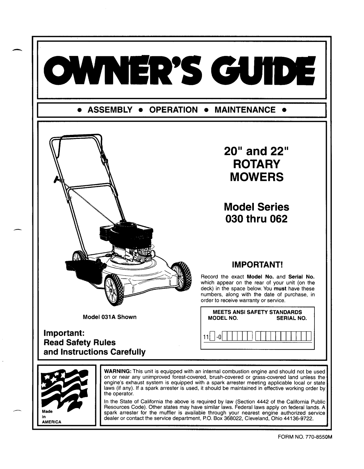 MTD 062 User Manual