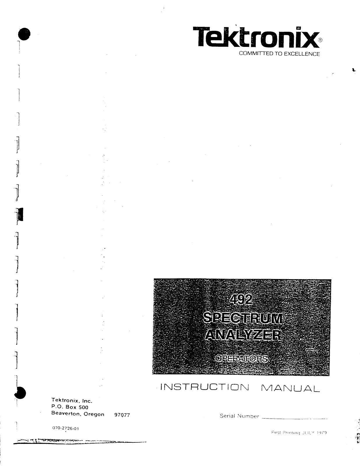 Tektronix 492 User Manual