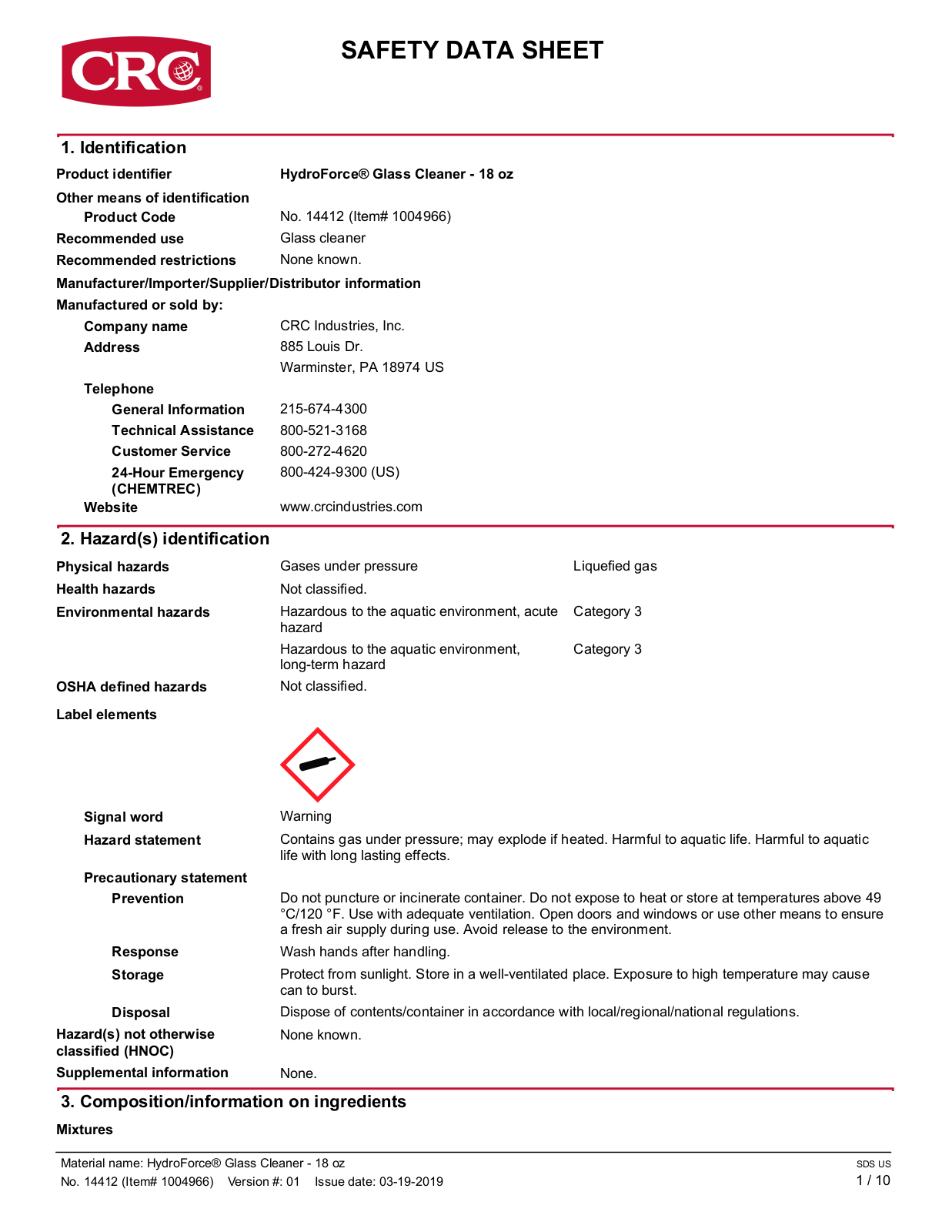 CRC 125-14412 User Manual