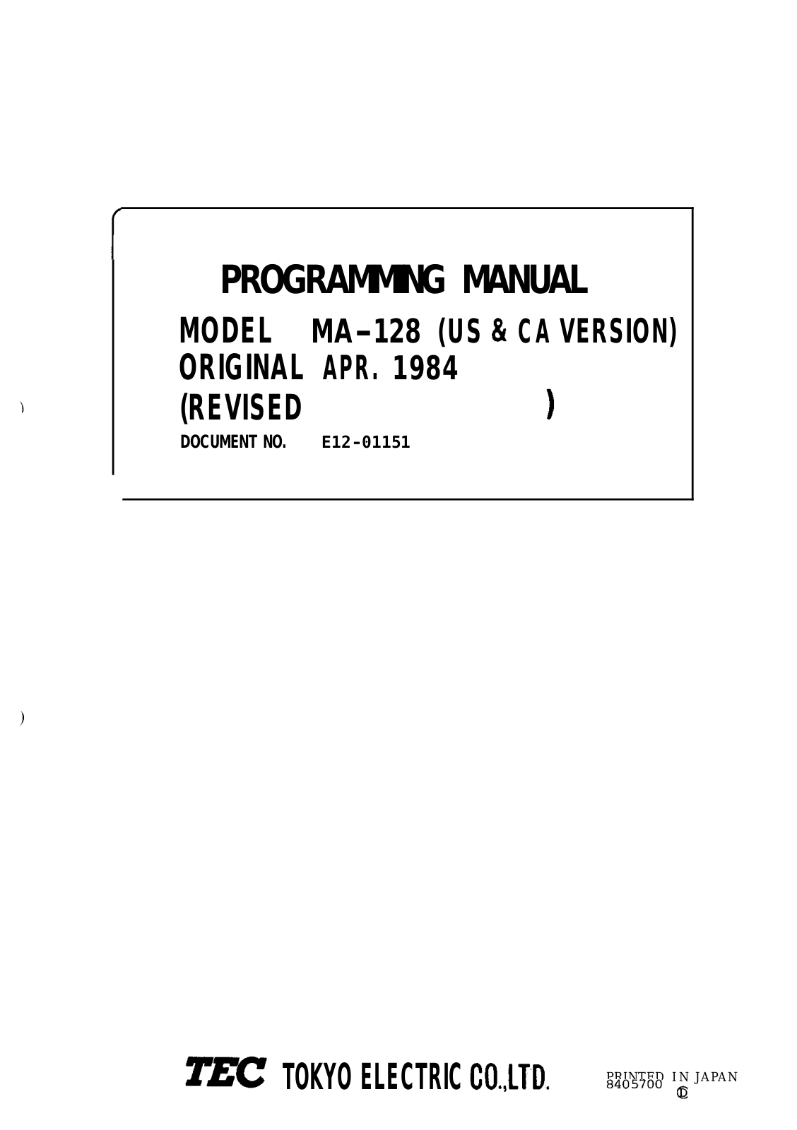 TEC ma128pm Service Manual