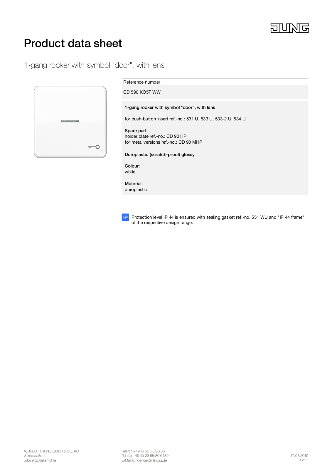 Jung CD 590 KO5T WW User Manual