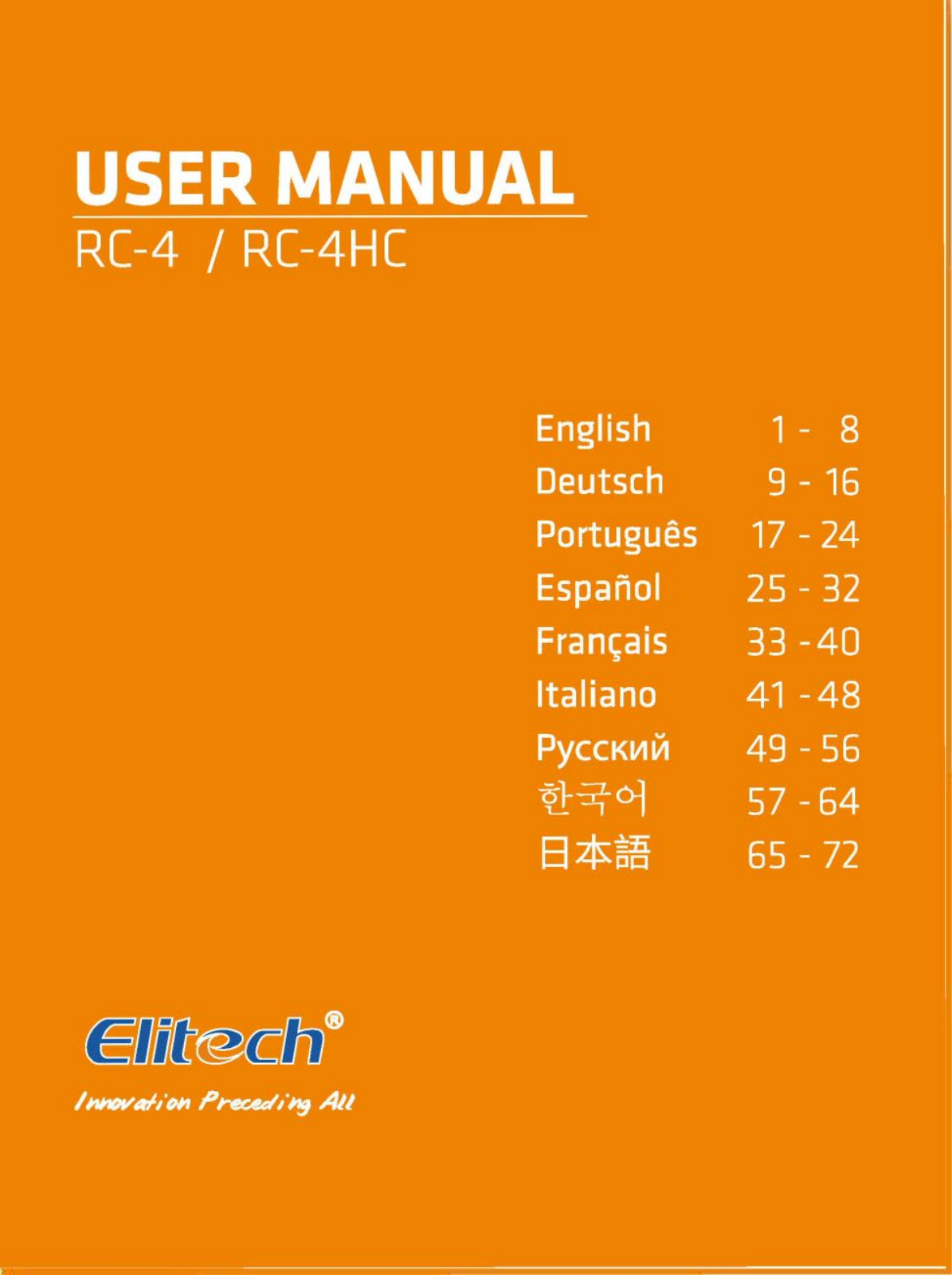 Elitech RC-4, RC-4HC User Manual