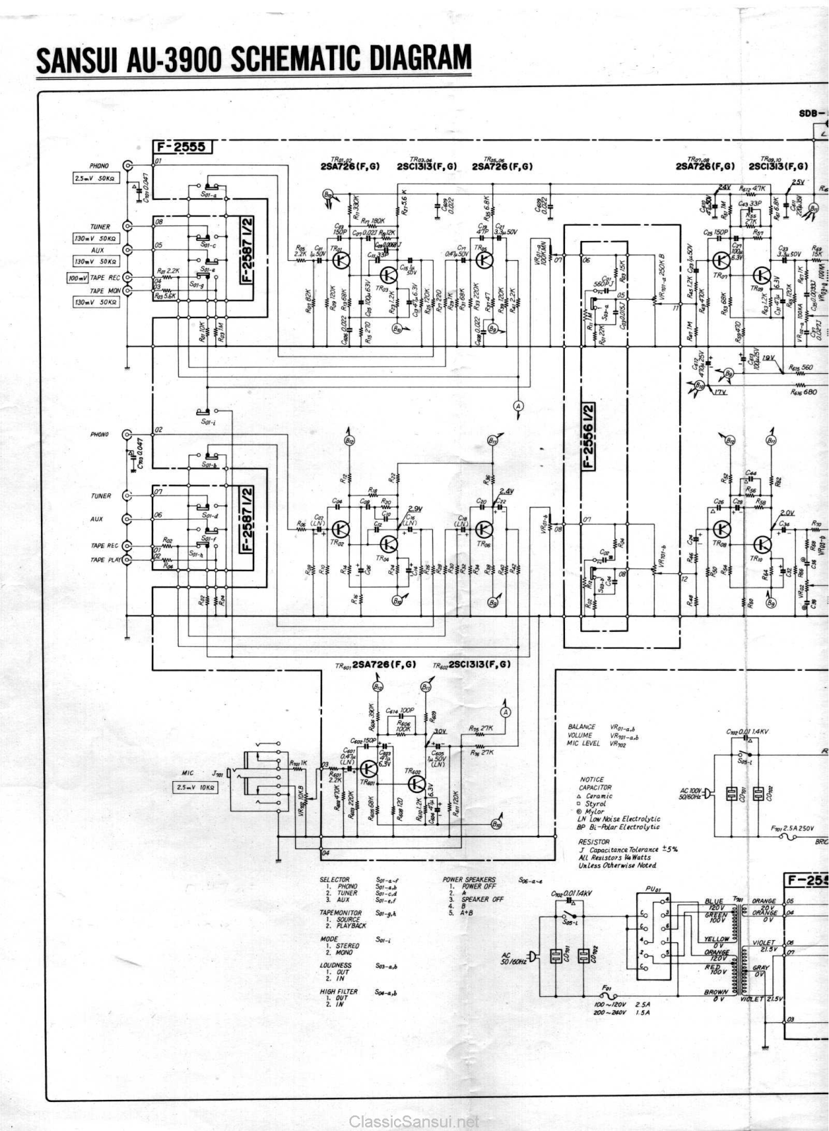 Sansui AU-3900 Schematic