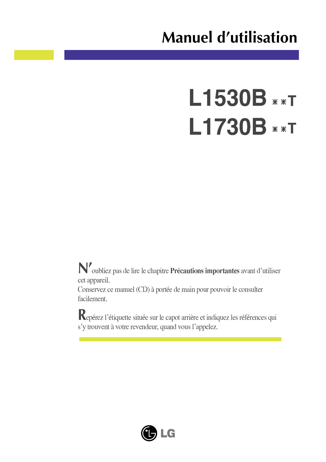 LG L1530BSNT User Manual