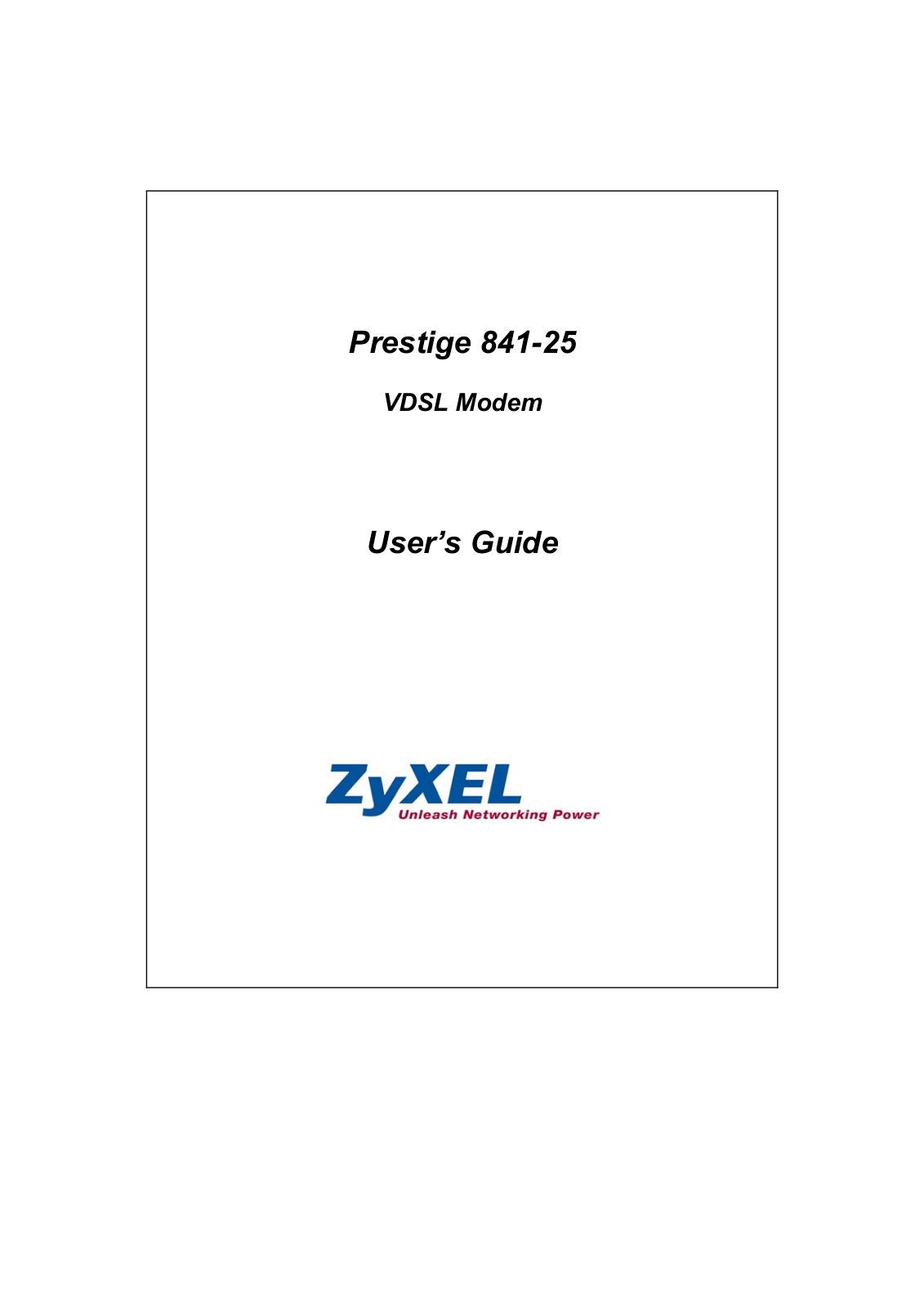 Zyxel P-841-25 user manual