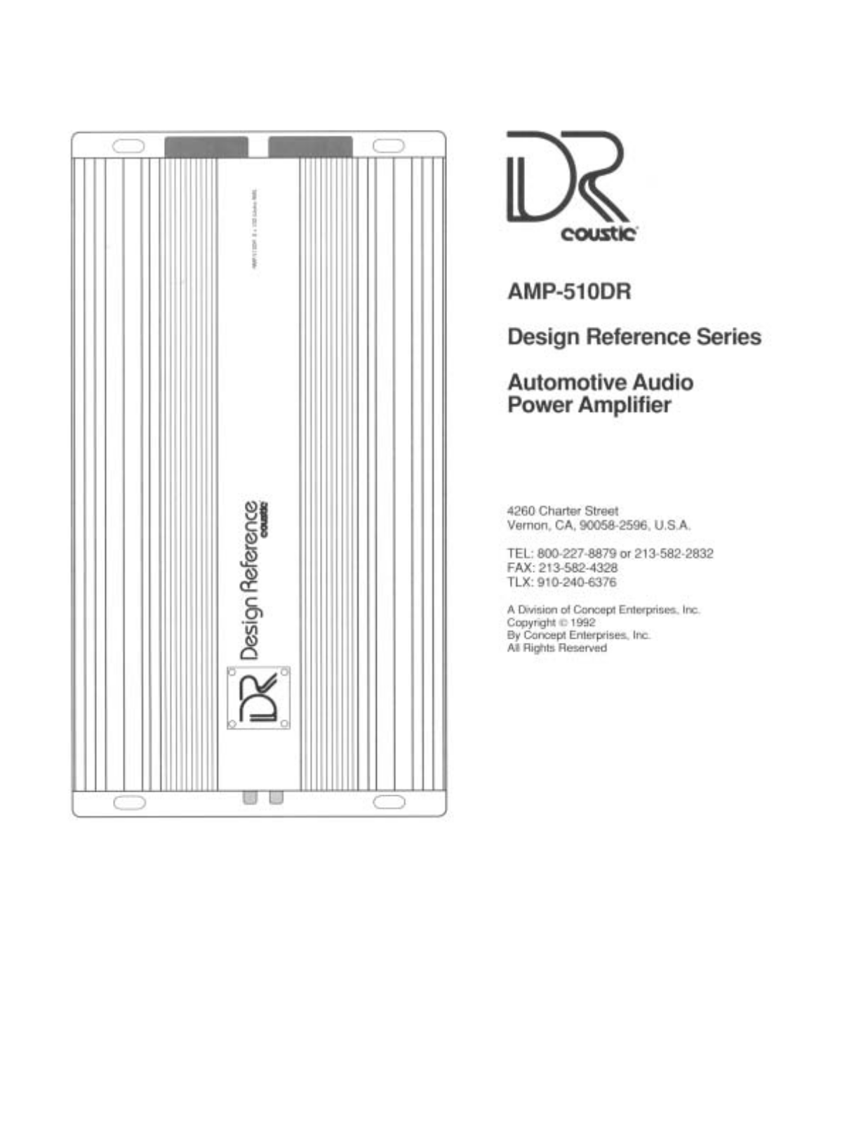 Coustic AMP-510DR Instruction Manual