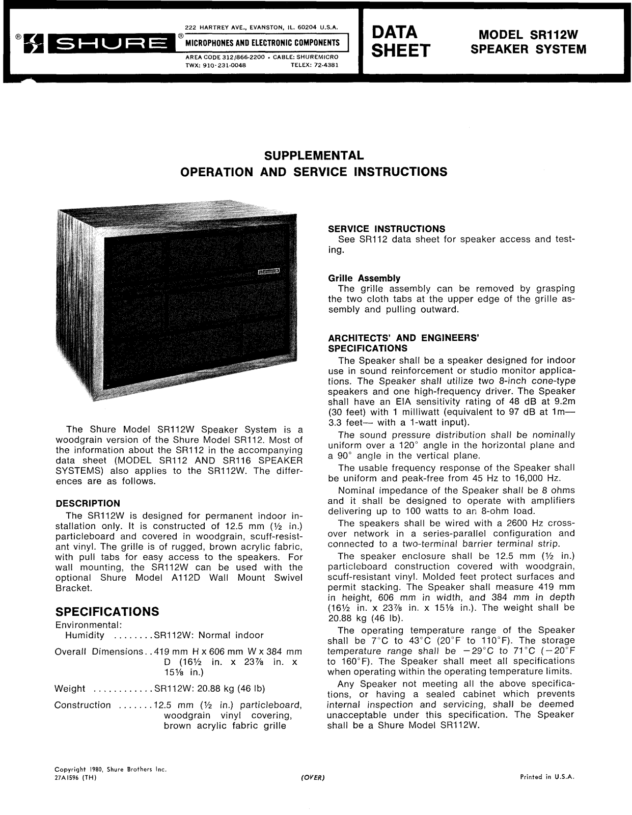 Shure SR112W User Guide - ManualMachine.com