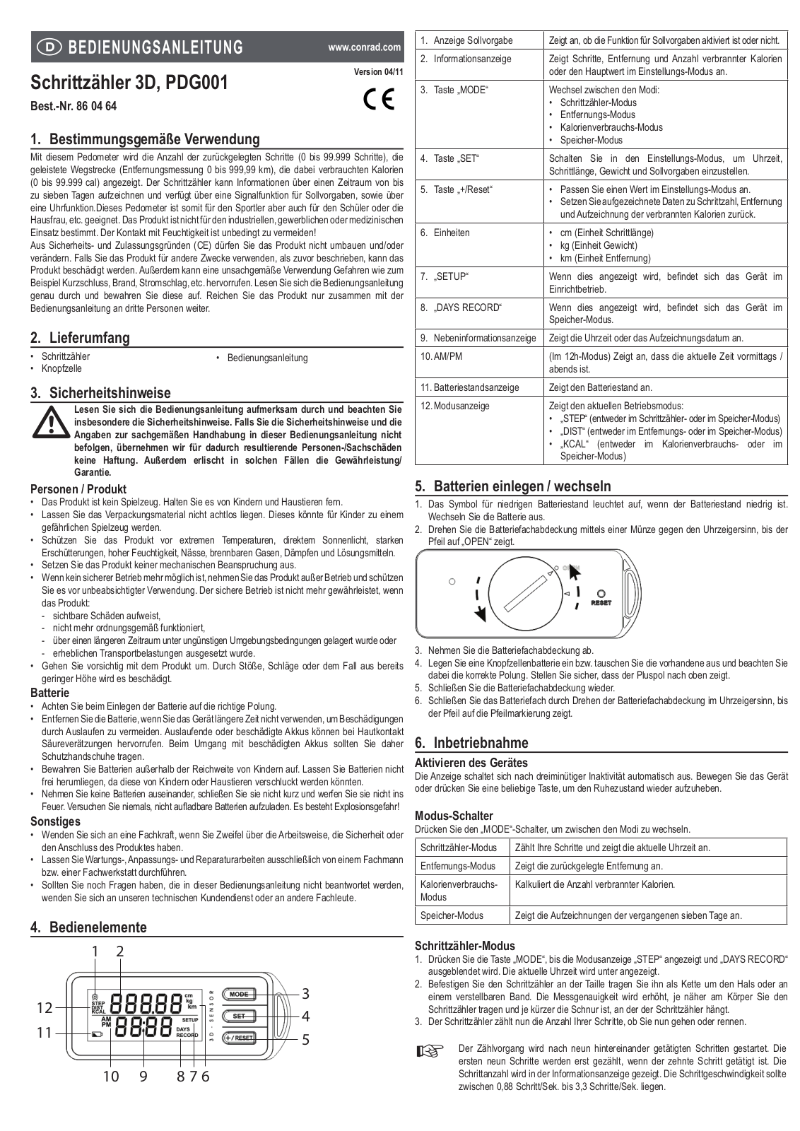 Conrad PDG001 User Manual