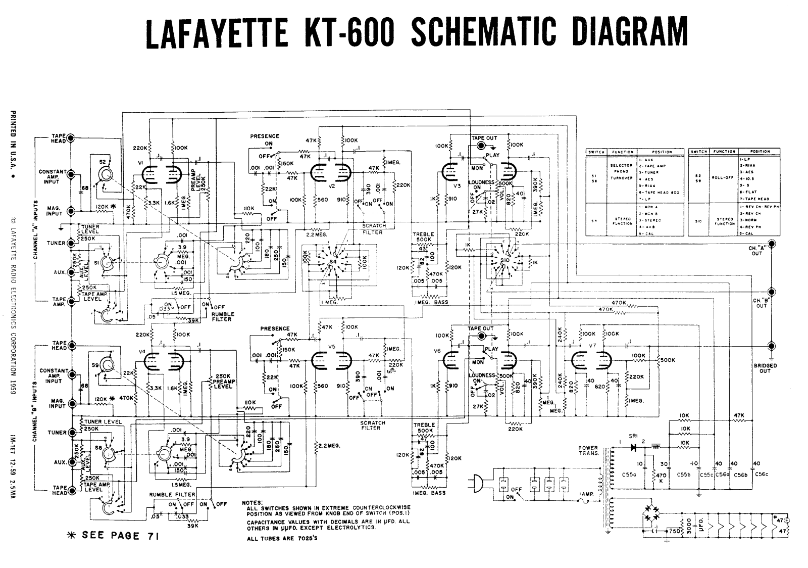 Lafayette KT-600 Schematic