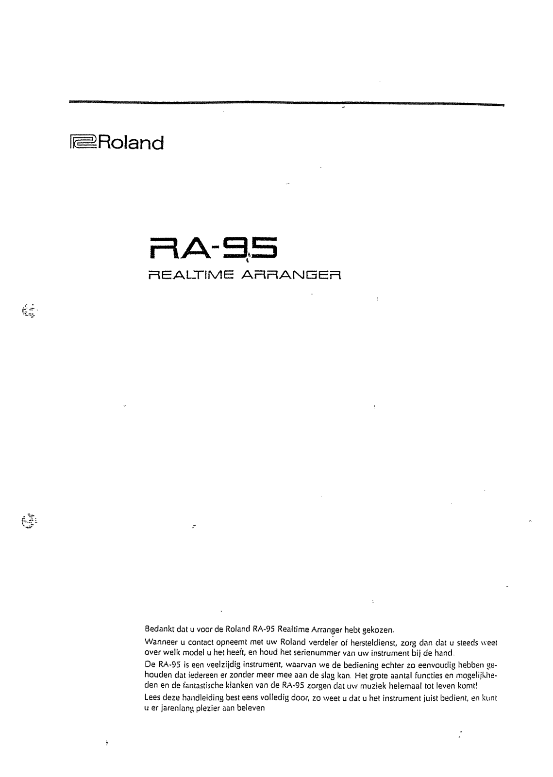 Roland RA-95 MIDI IMPLEMENTATION