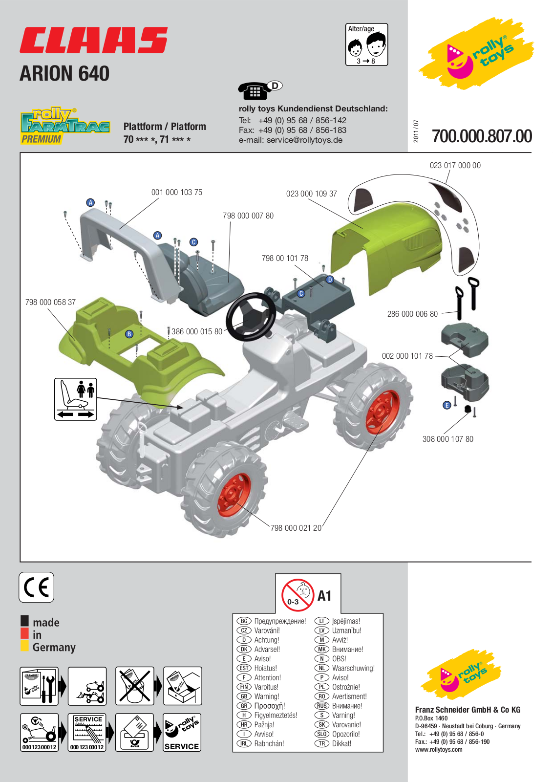 ROLLY TOYS 700.000.807.00 Assembly Manual