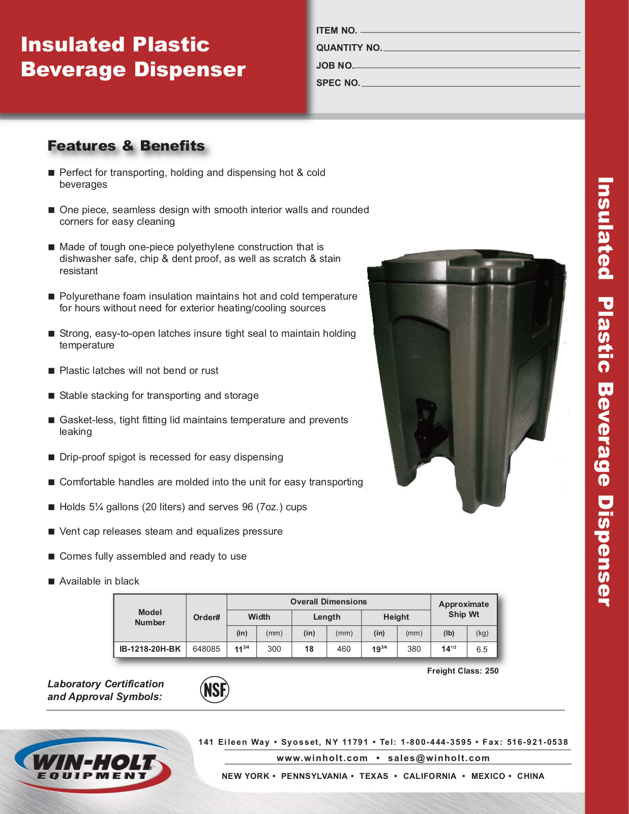 Win-Holt IB-1218-20H-BK User Manual