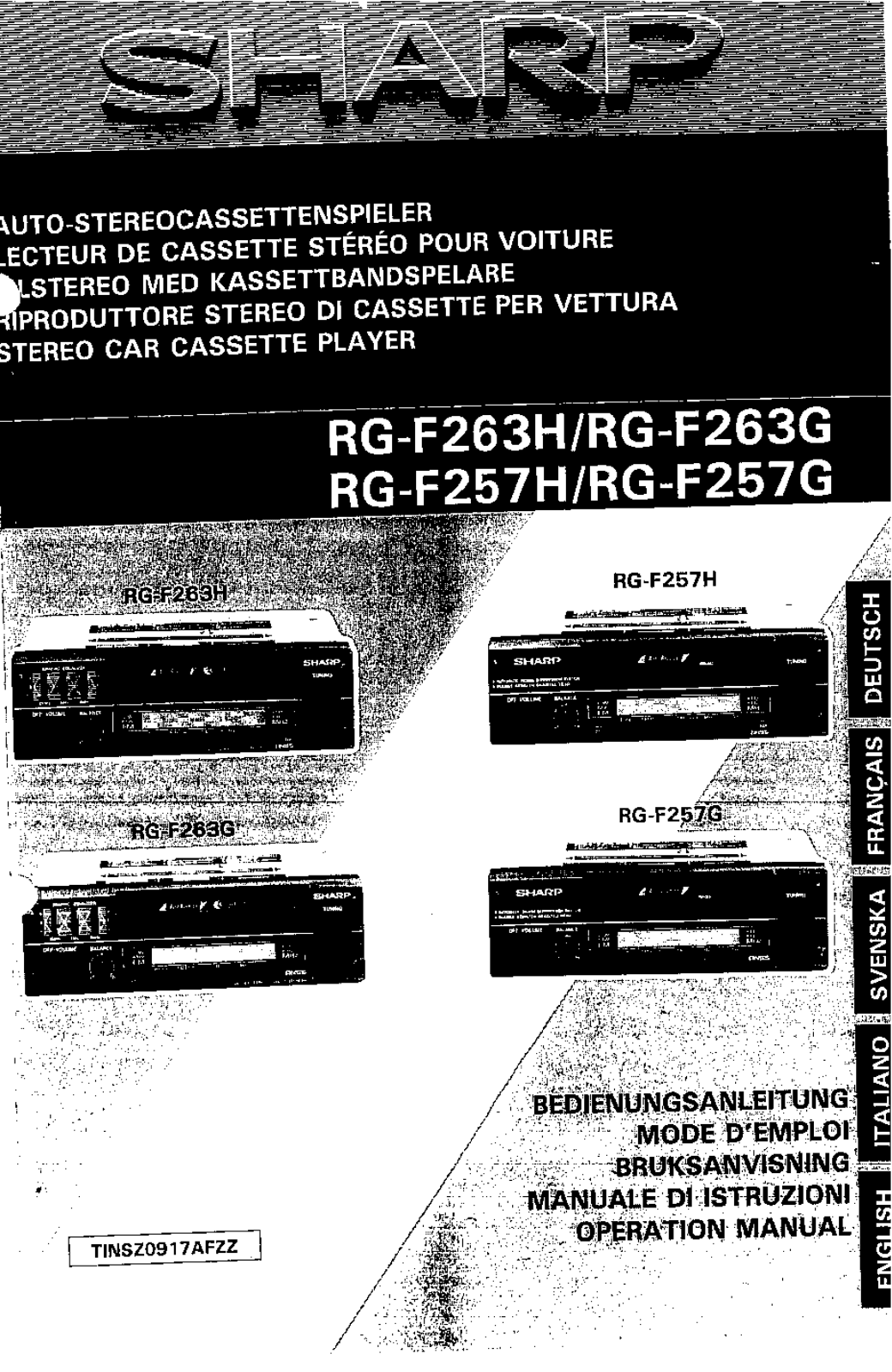 Sharp RG-F263H, RG-F257H, RG-F263G, RG-F257G Manual