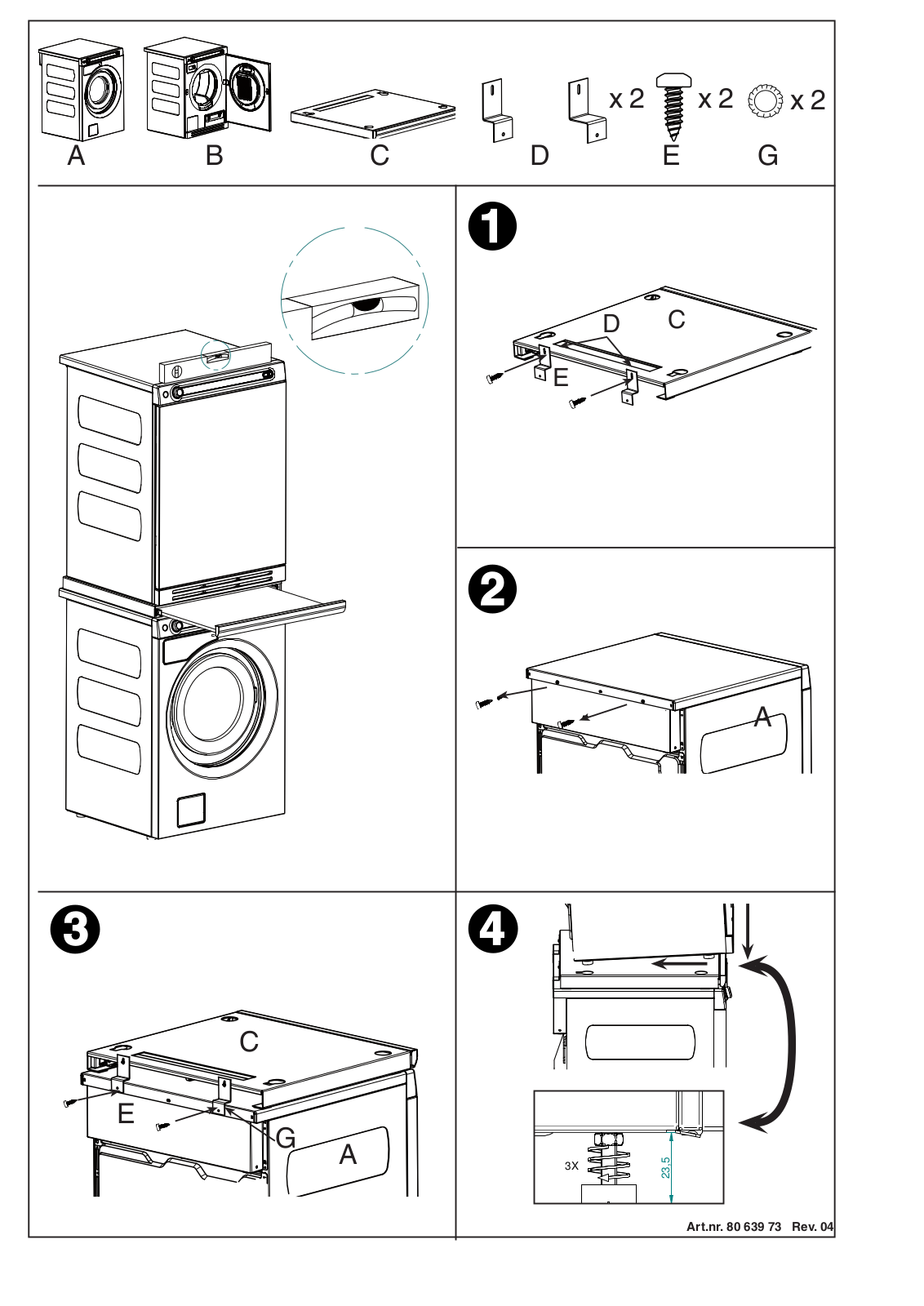 Asko HSS105T, HSS1052W Installation