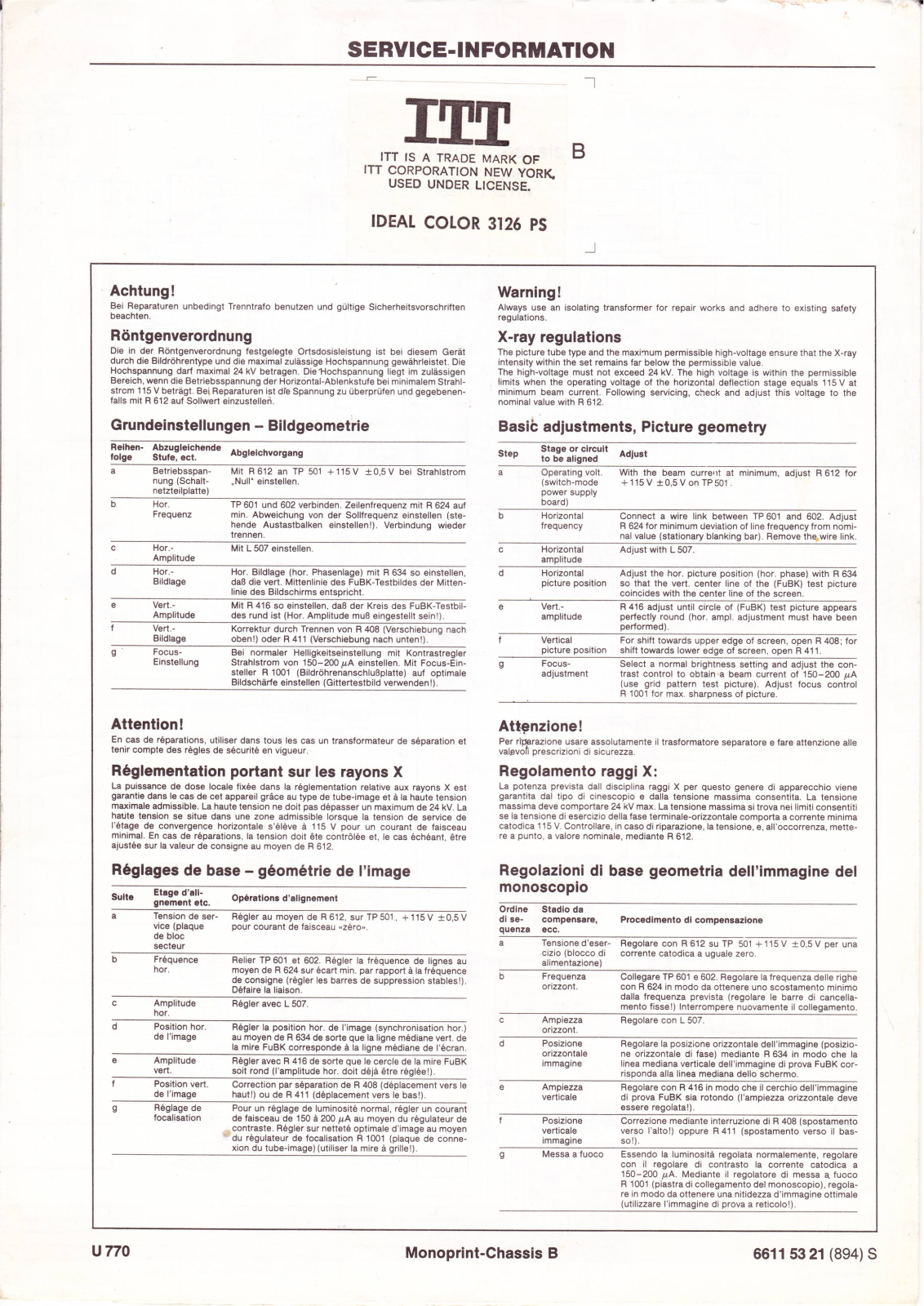 ITT 3126ps Service Manual