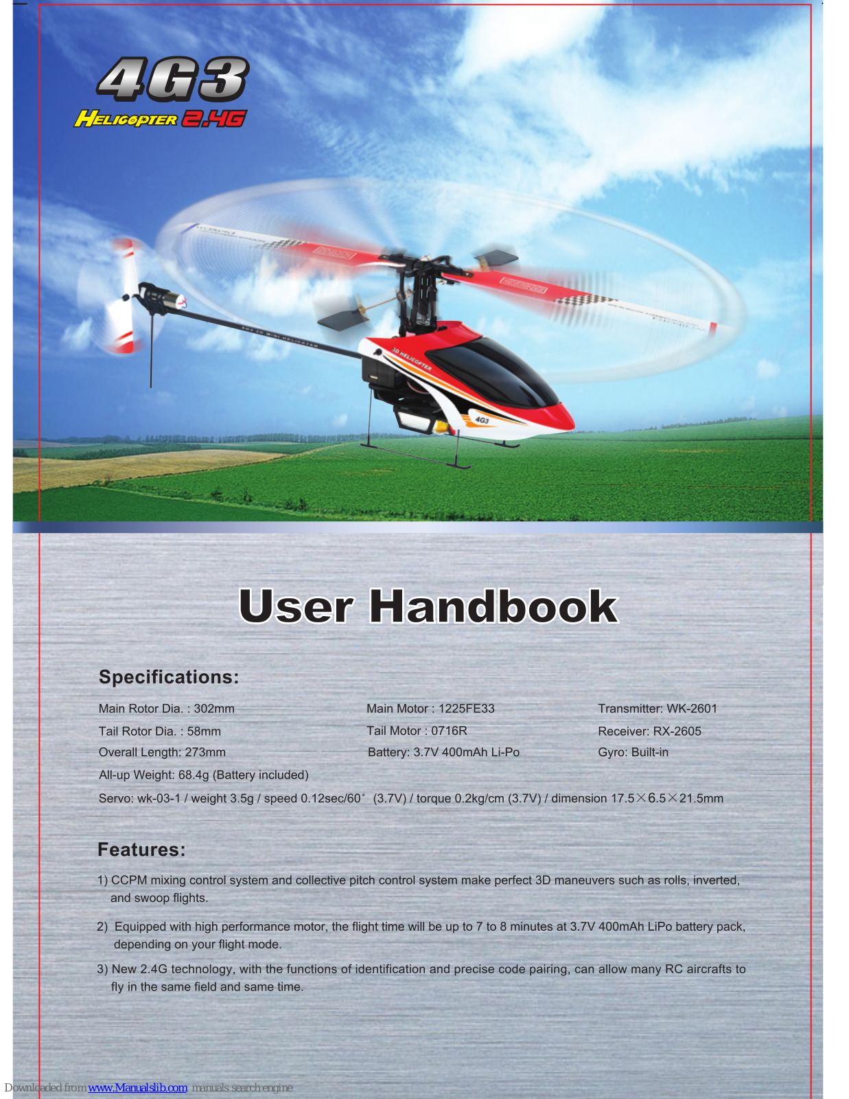 Walkera 4G3 User Handbook Manual