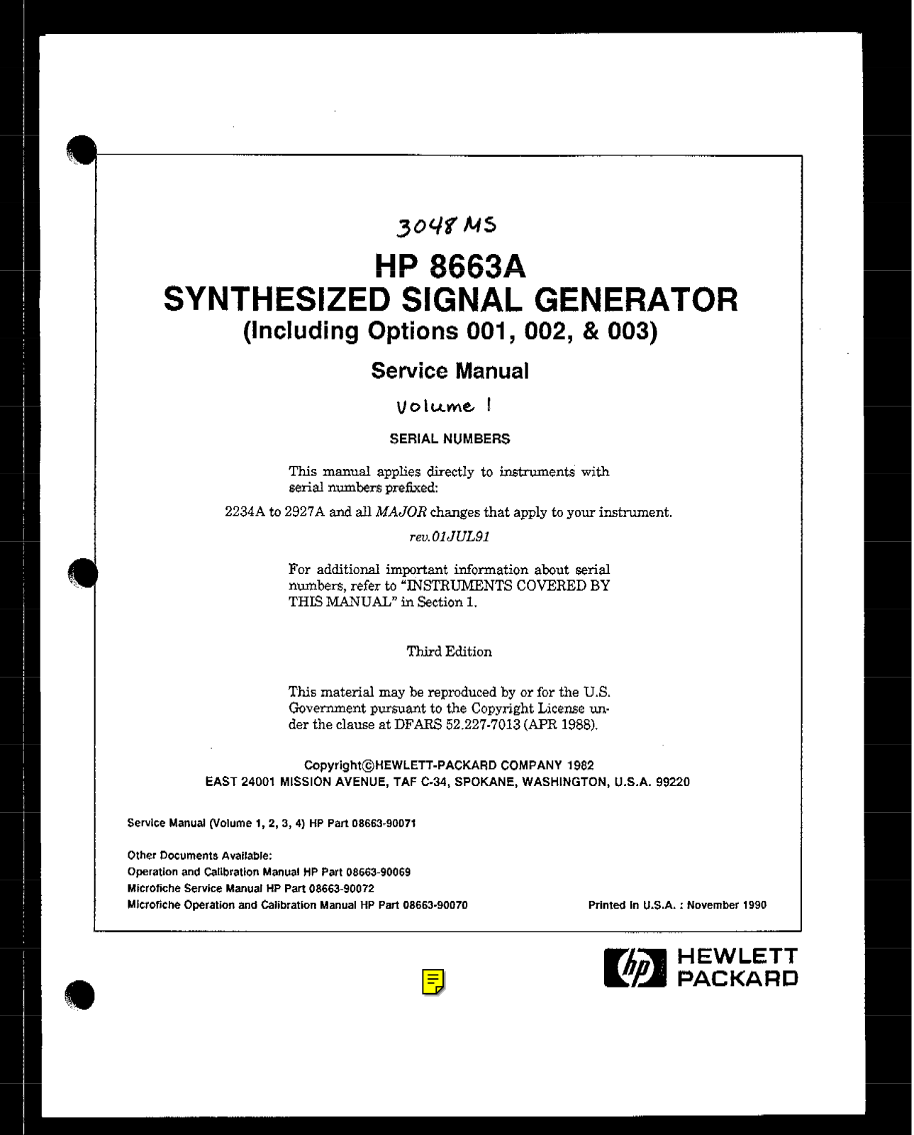 HP Welding System 8663A User Manual