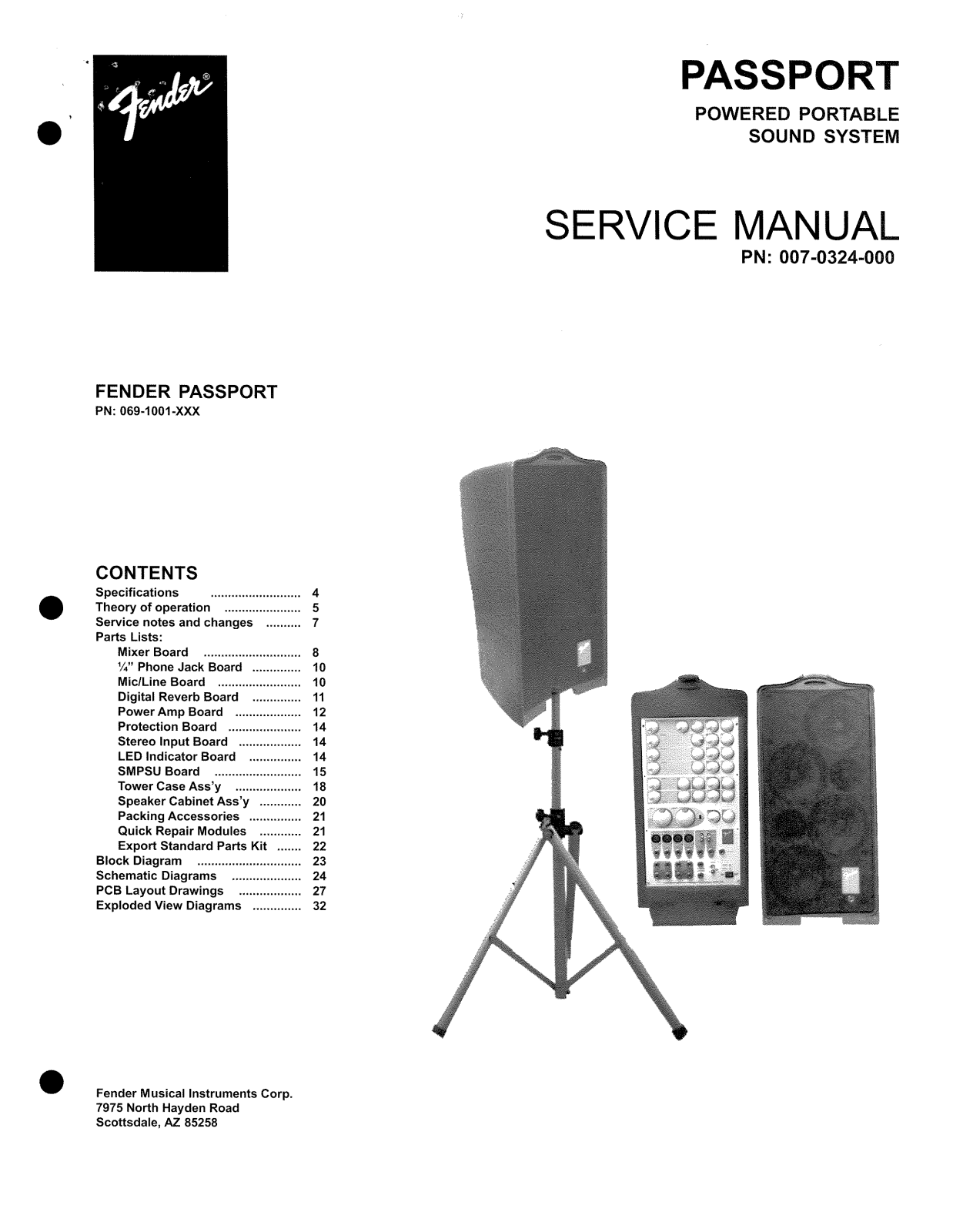 Fender PASSPORT 250 Schematic