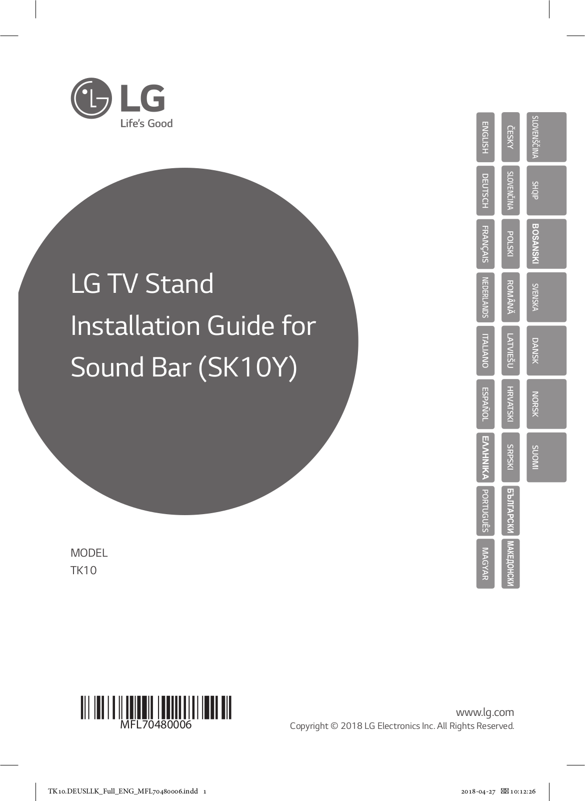 LG TK10 User manual