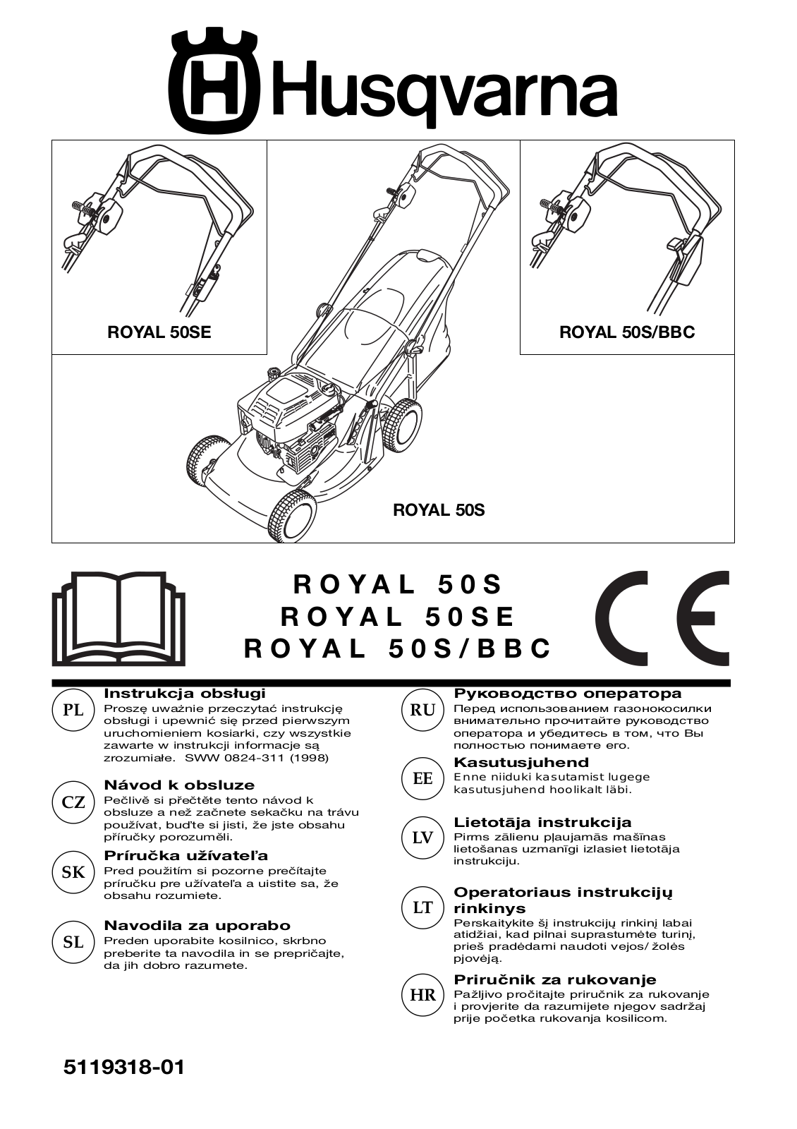 Husqvarna ROYAL 50 SE, ROYAL 50 S BBC, ROYAL 50 S User Manual