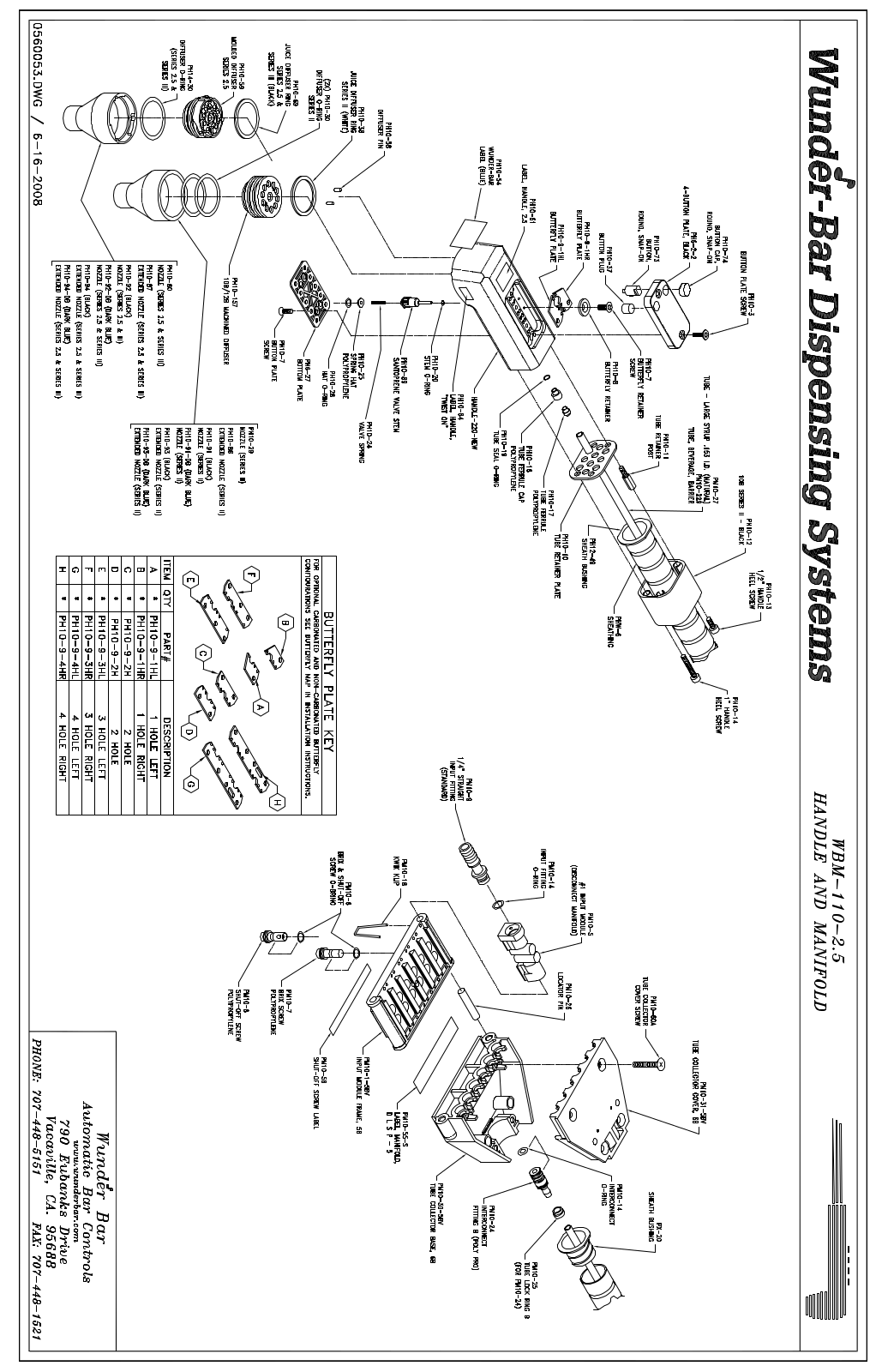 Wunder Bar WBM-110-2.5 Parts List