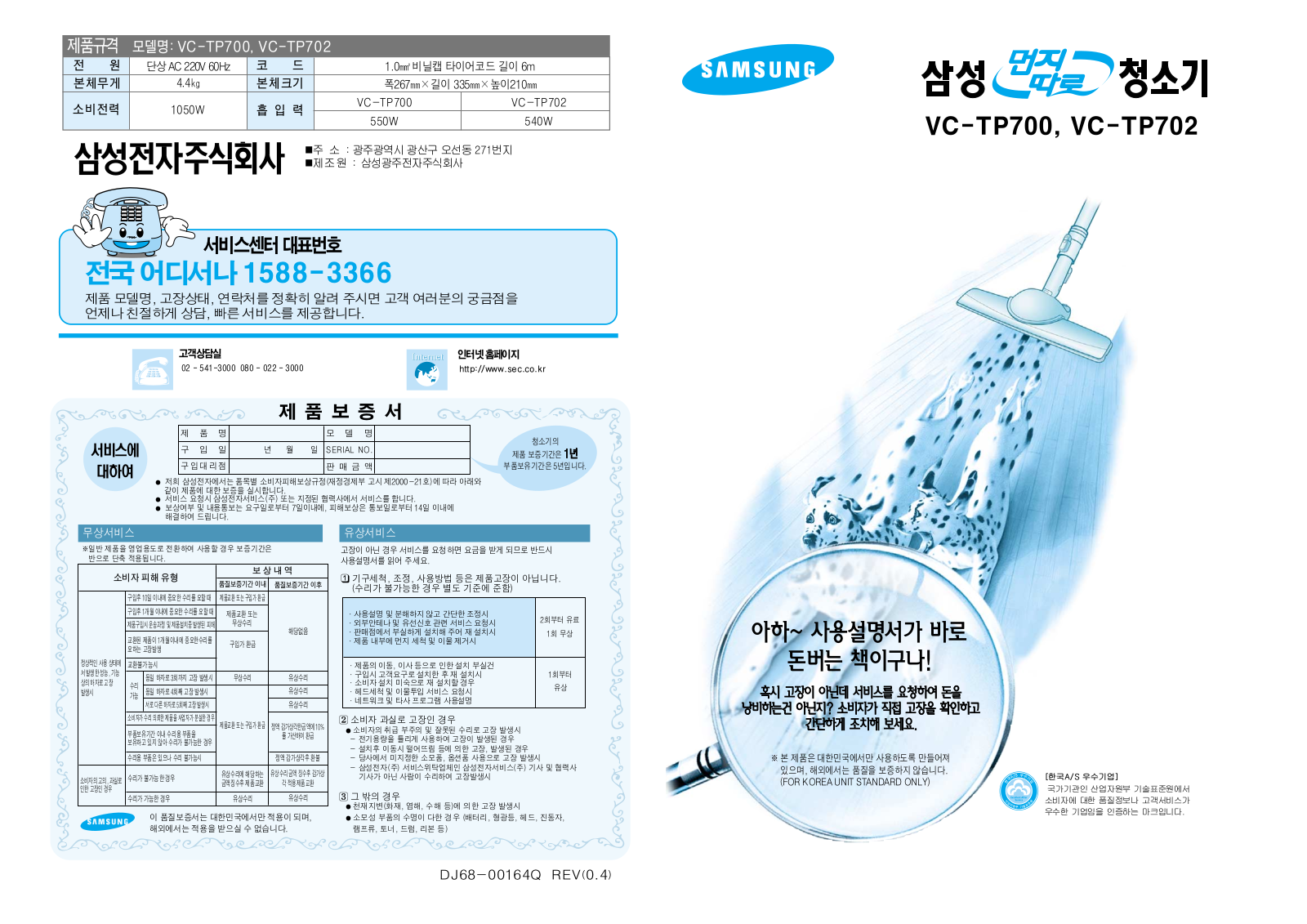 Samsung VC-TP702, VC-TP700 User Manual