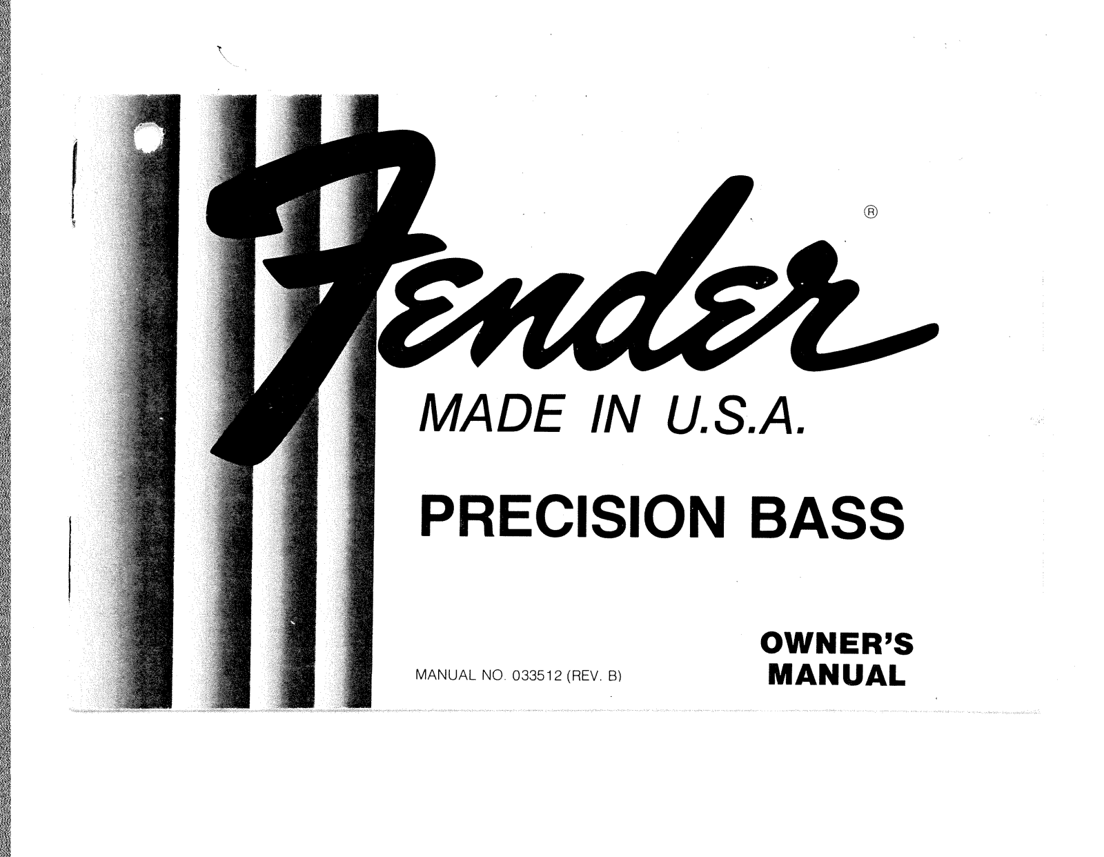 Fender Precision-Bass Operation Manual