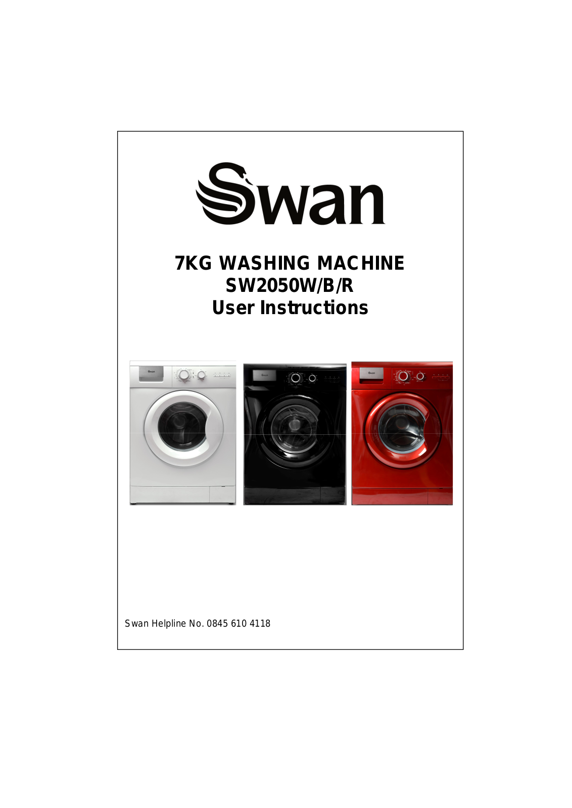 Swan SW2050W, SW2050B User Manual