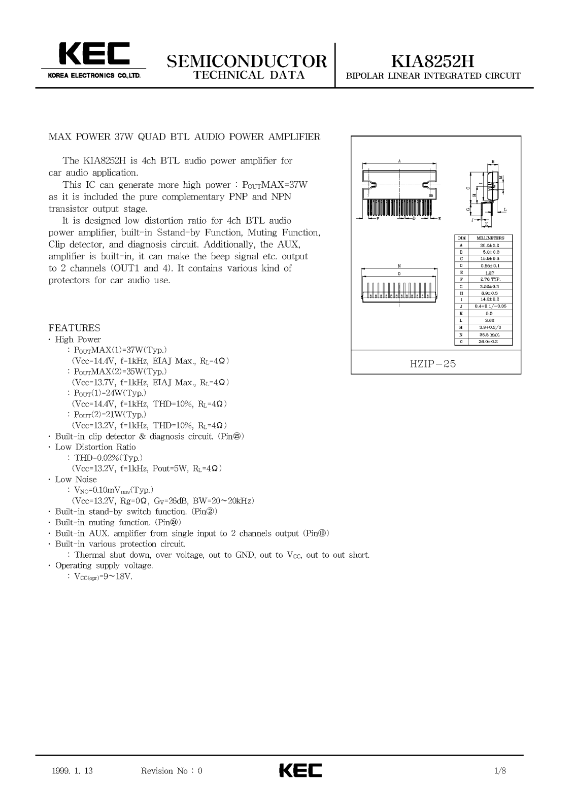 KEC KIA8252H Datasheet