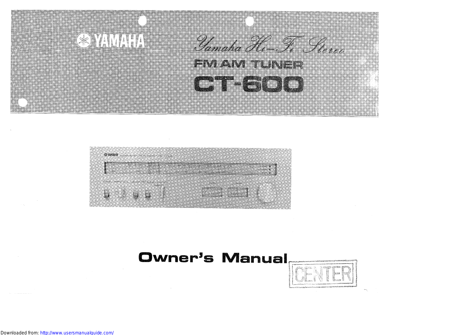Yamaha Audio CT-600 User Manual