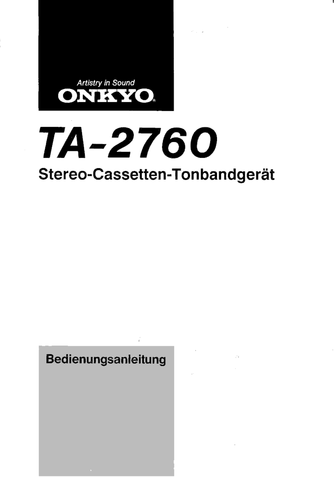 Onkyo TA-2760 Owners Manual